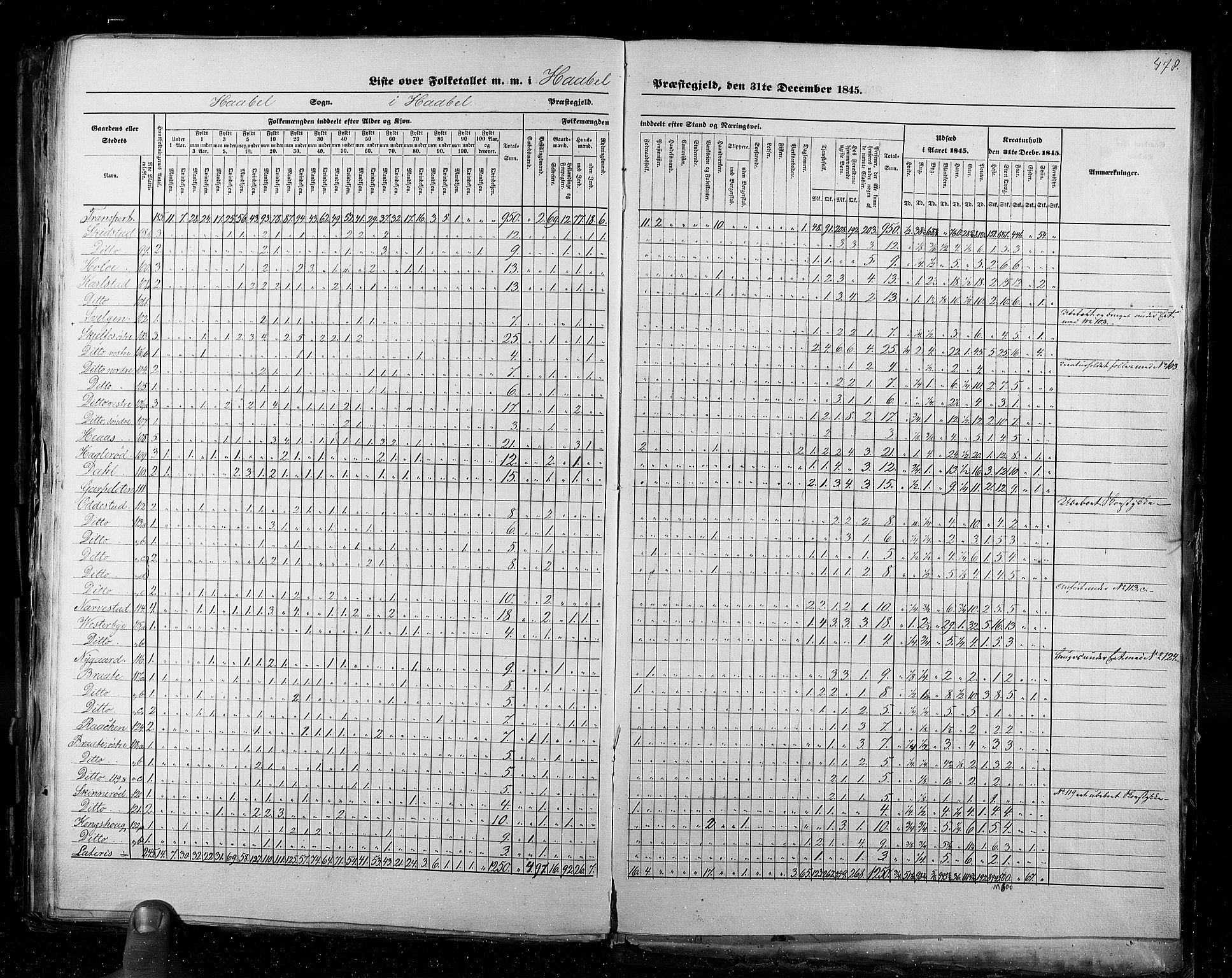 RA, Census 1845, vol. 2: Smålenenes amt og Akershus amt, 1845, p. 478