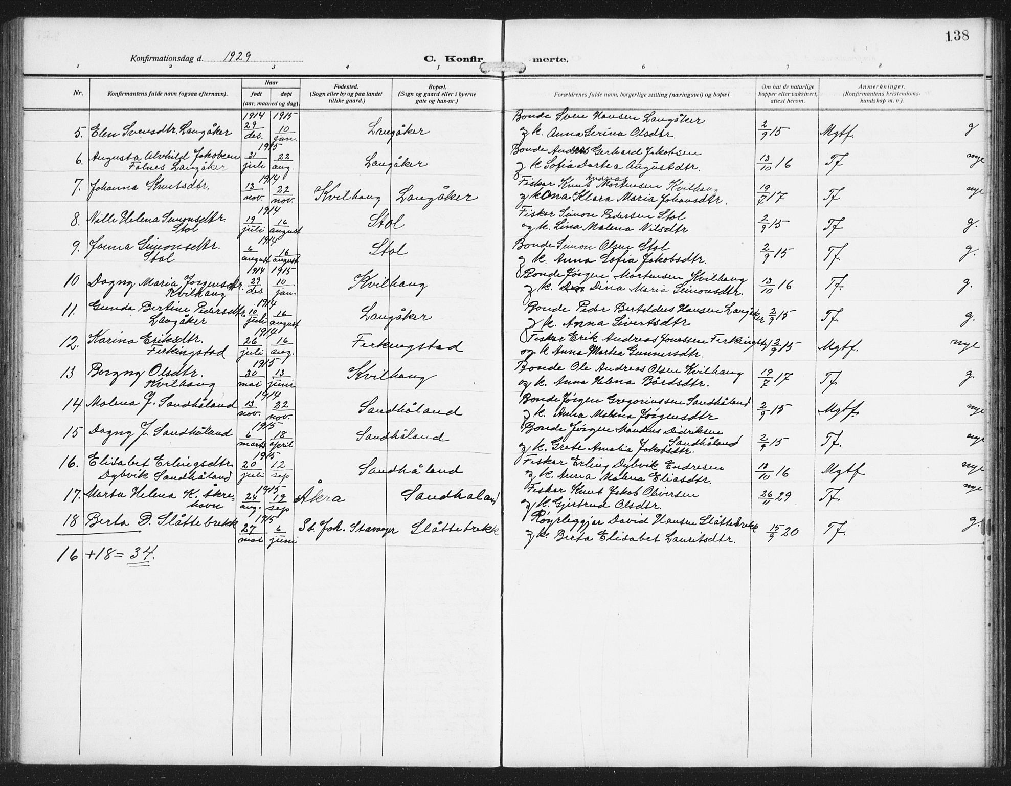 Skudenes sokneprestkontor, AV/SAST-A -101849/H/Ha/Hab/L0011: Parish register (copy) no. B 11, 1909-1943, p. 138