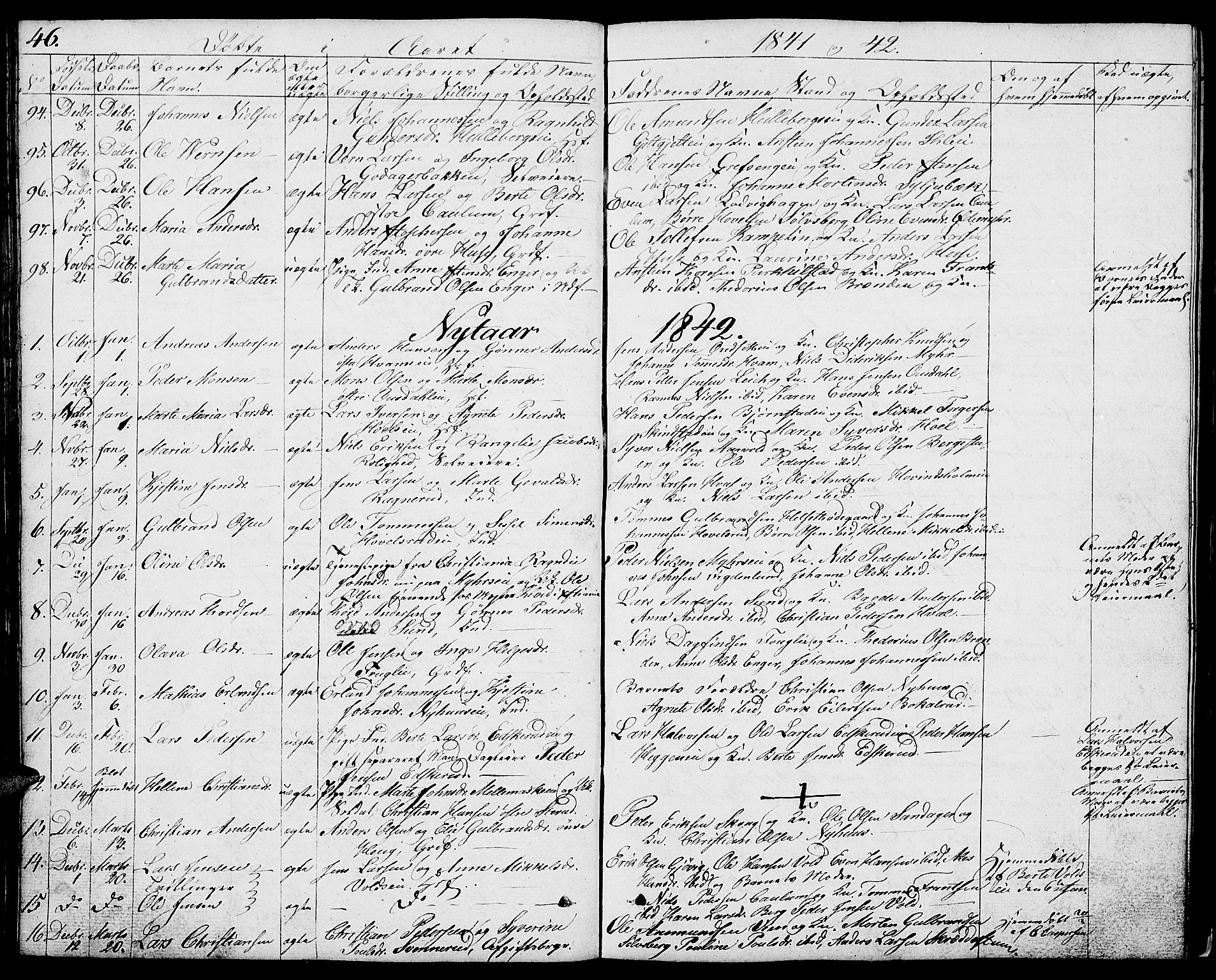Nes prestekontor, Hedmark, SAH/PREST-020/L/La/L0004: Parish register (copy) no. 4, 1832-1861, p. 46