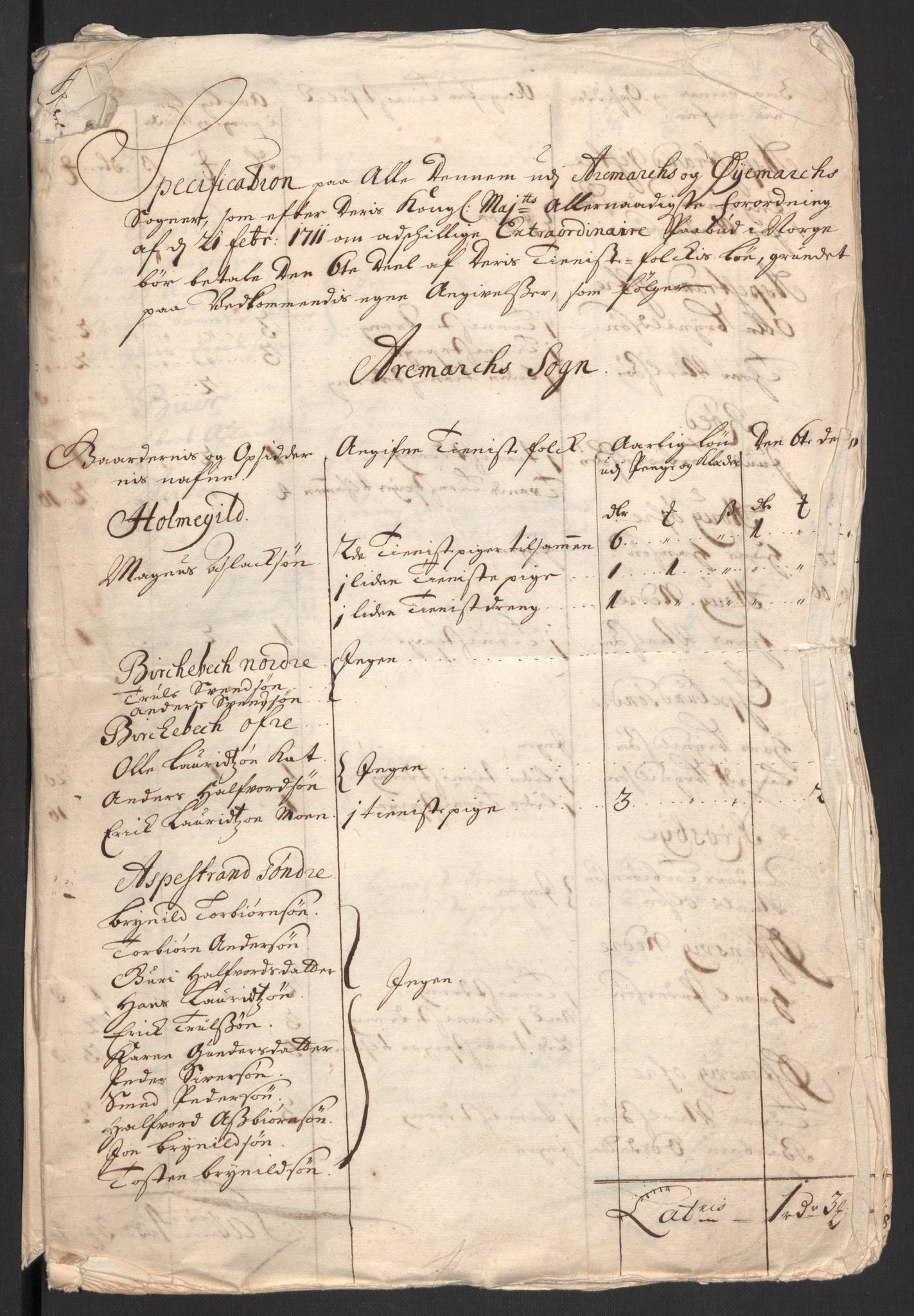 Rentekammeret inntil 1814, Reviderte regnskaper, Fogderegnskap, RA/EA-4092/R01/L0020: Fogderegnskap Idd og Marker, 1711, p. 575