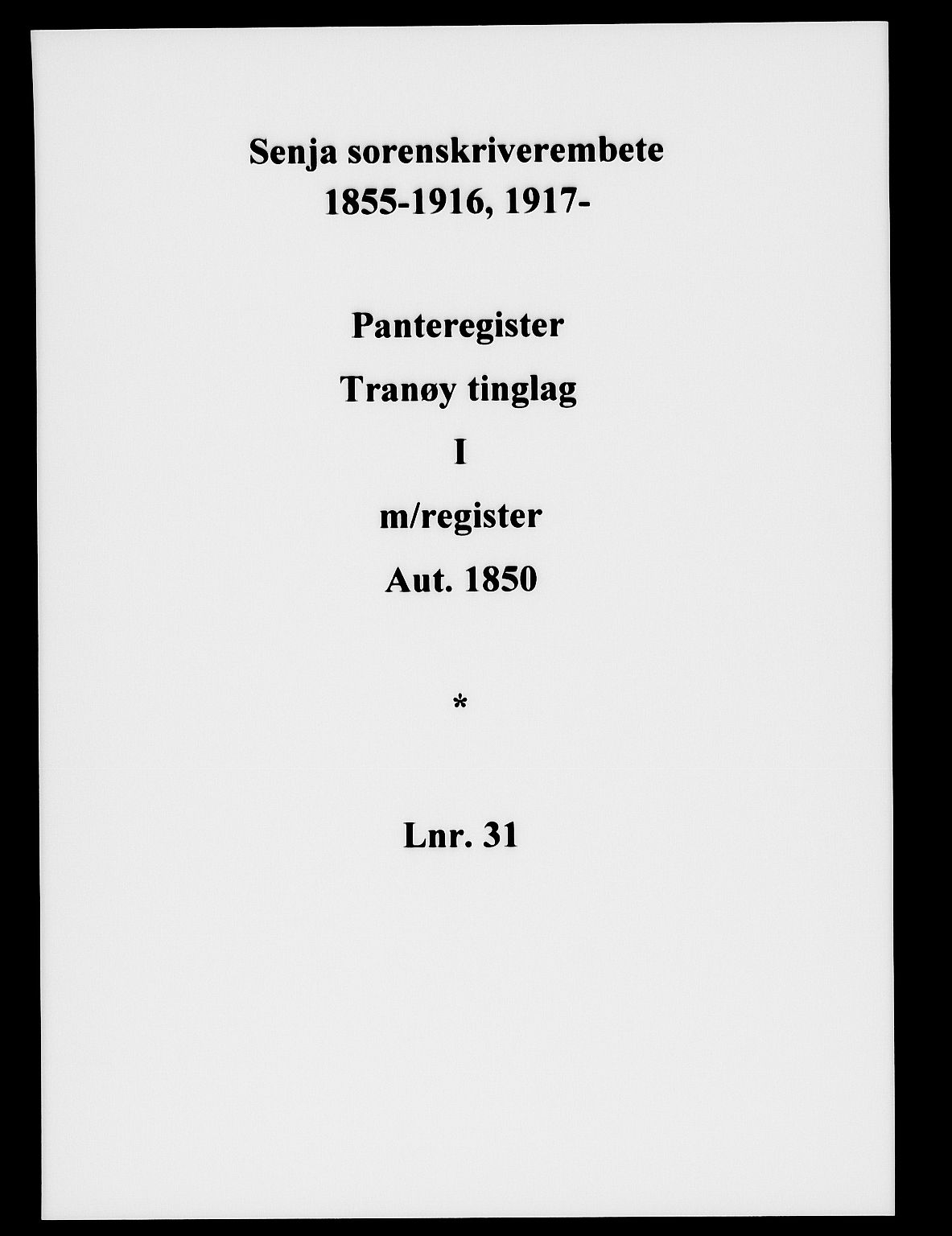 Senja sorenskriveri 1855-, SATØ/S-0048/1/H/Hb/L0031: Mortgage register no. 31