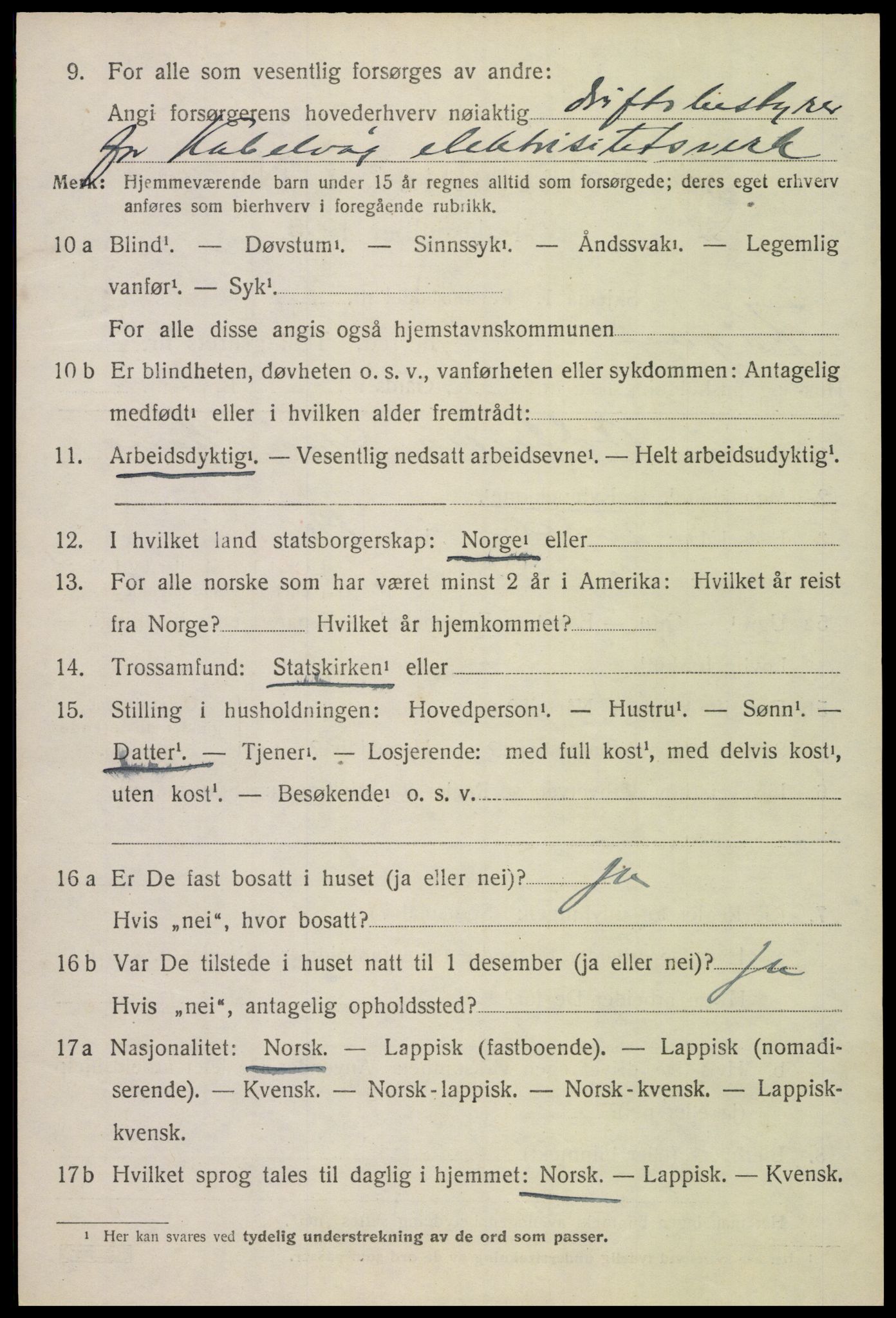 SAT, 1920 census for Vågan, 1920, p. 5386