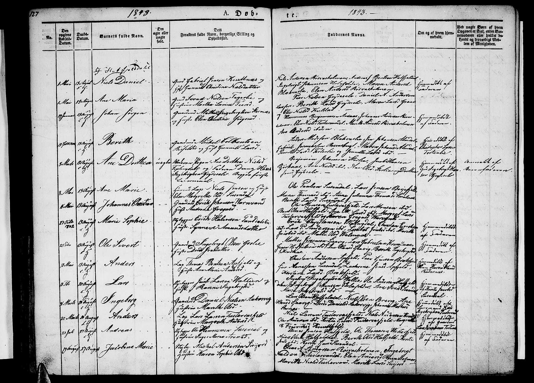 Ministerialprotokoller, klokkerbøker og fødselsregistre - Nordland, SAT/A-1459/820/L0289: Parish register (official) no. 820A10, 1826-1845, p. 127