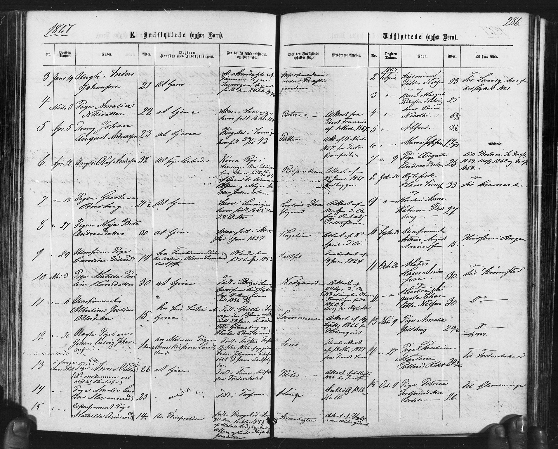 Hvaler prestekontor Kirkebøker, SAO/A-2001/F/Fa/L0007: Parish register (official) no. I 7, 1864-1878, p. 286