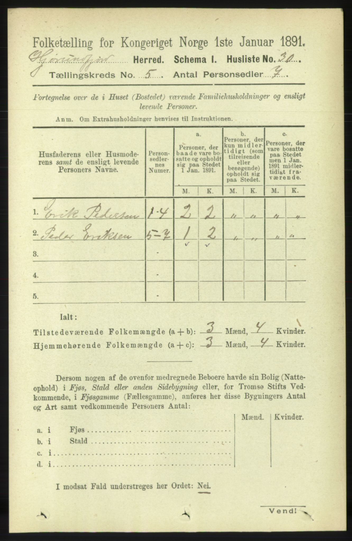 RA, 1891 census for 1522 Hjørundfjord, 1891, p. 886