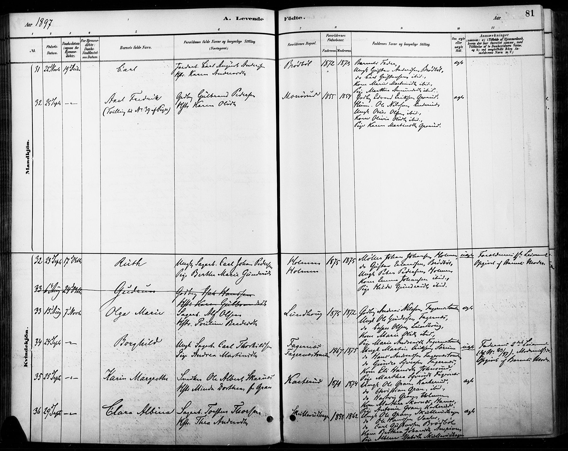 Vinger prestekontor, AV/SAH-PREST-024/H/Ha/Haa/L0015: Parish register (official) no. 15, 1881-1900, p. 81