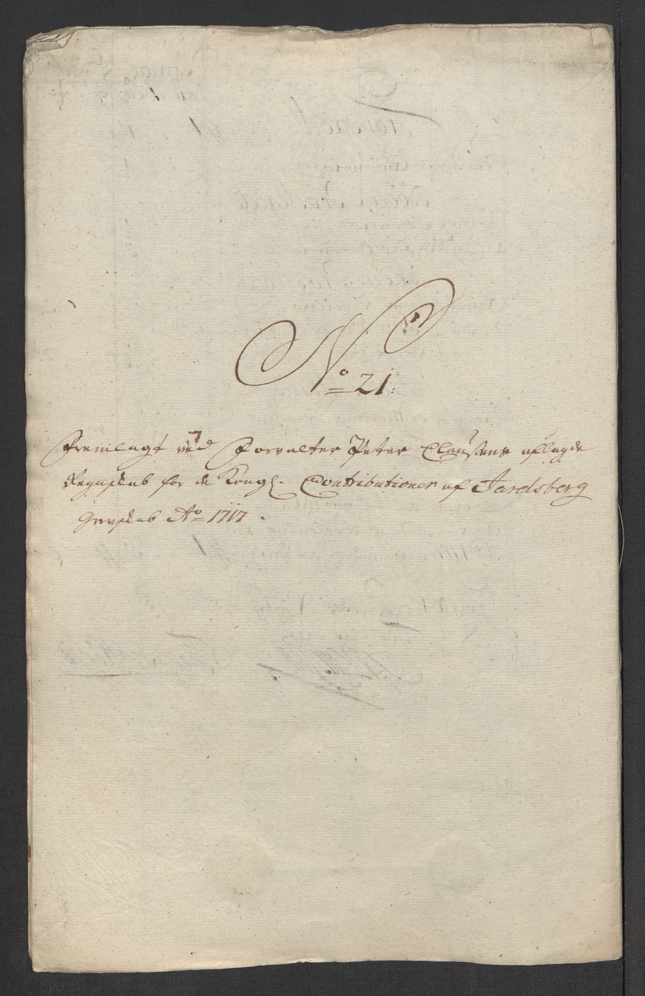 Rentekammeret inntil 1814, Reviderte regnskaper, Fogderegnskap, AV/RA-EA-4092/R32/L1881: Fogderegnskap Jarlsberg grevskap, 1717, p. 346