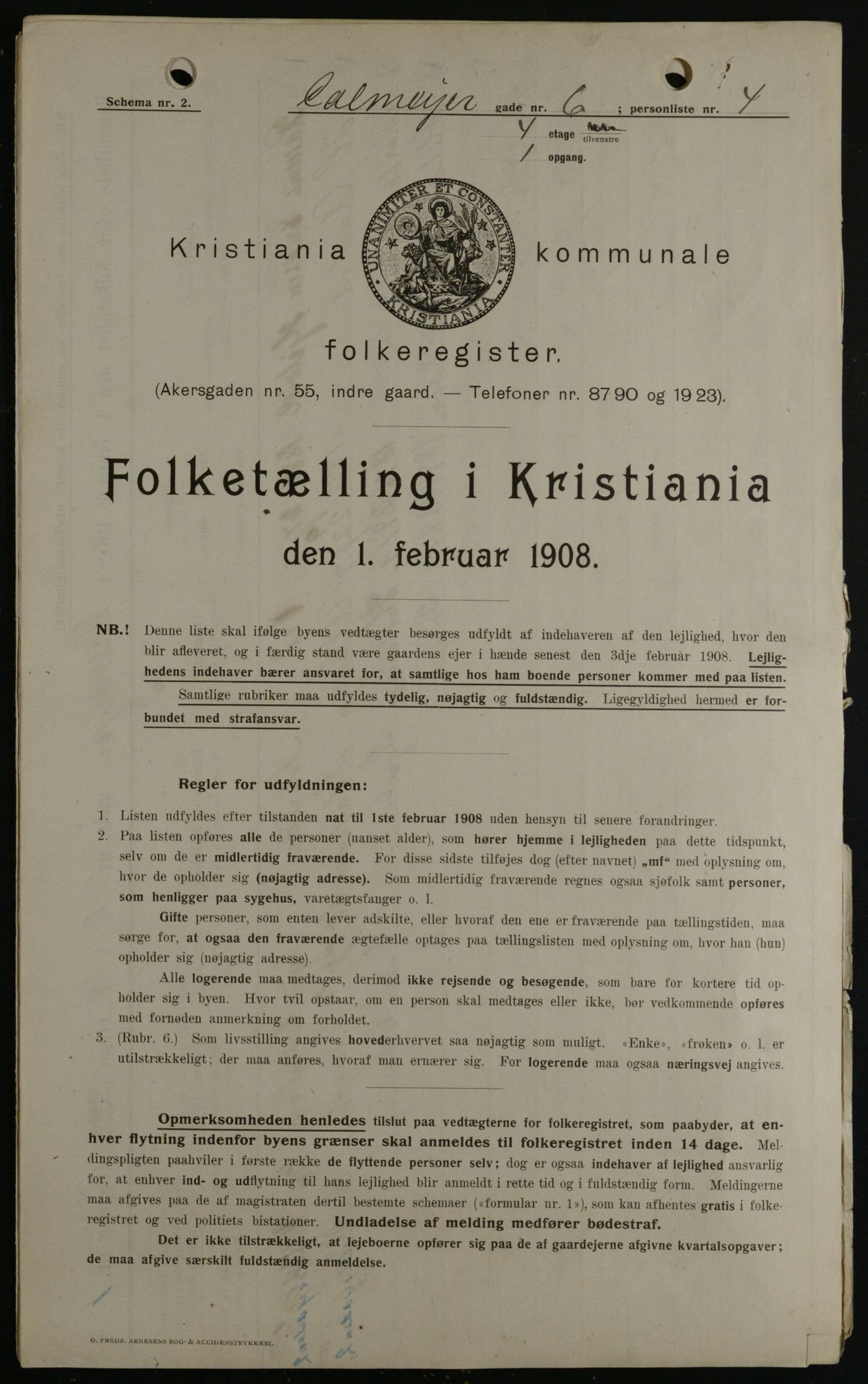 OBA, Municipal Census 1908 for Kristiania, 1908, p. 10702