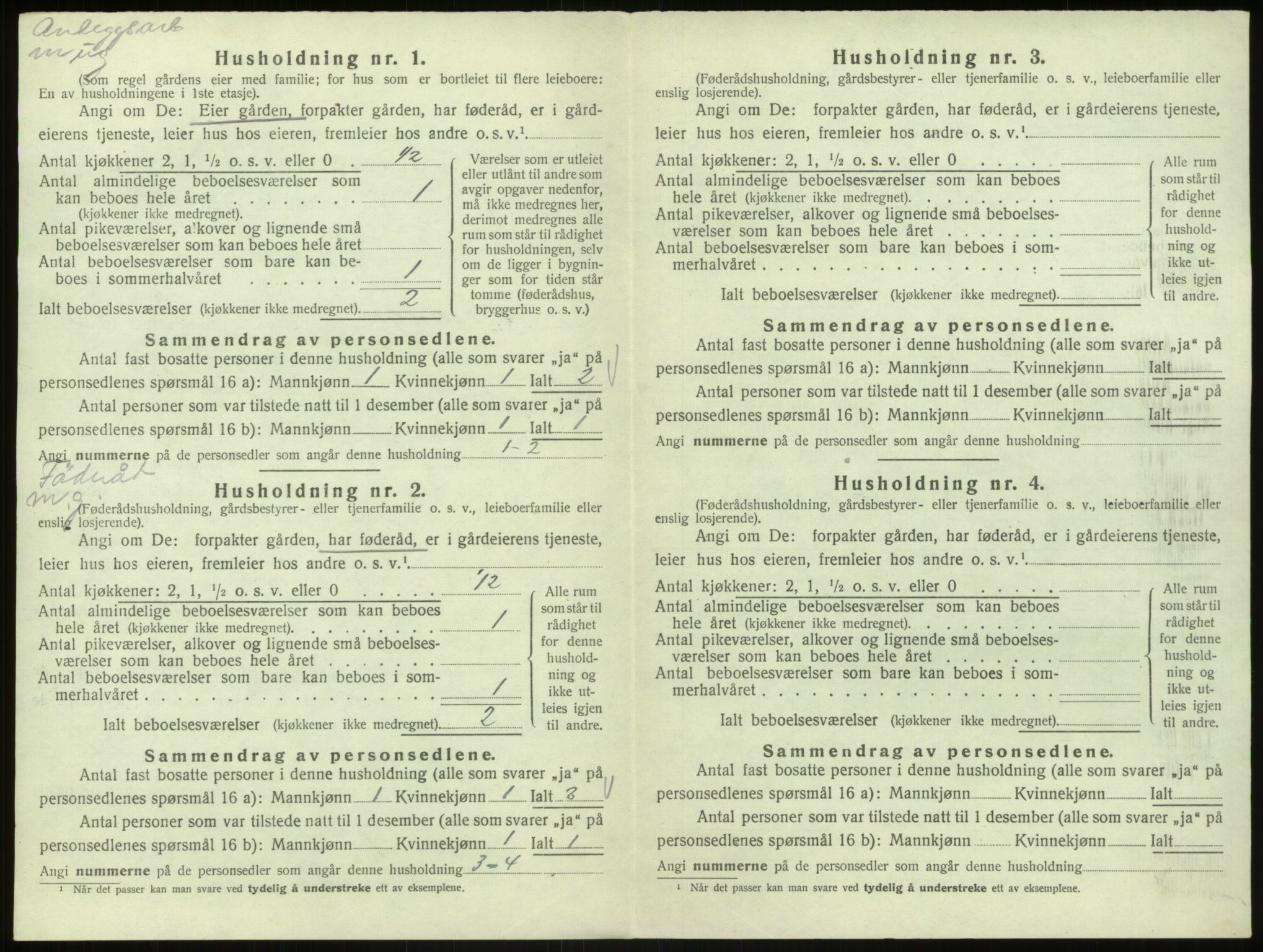 SAB, 1920 census for Hosanger, 1920, p. 308