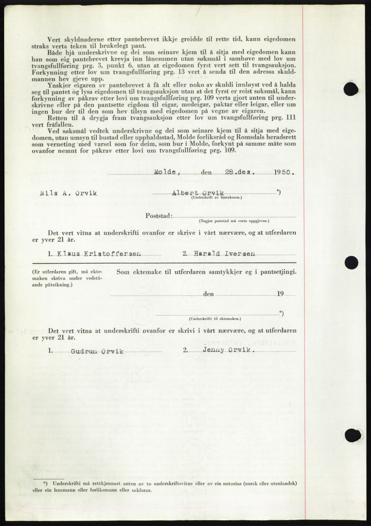 Romsdal sorenskriveri, AV/SAT-A-4149/1/2/2C: Mortgage book no. B5, 1949-1950, Diary no: : 3965/1950