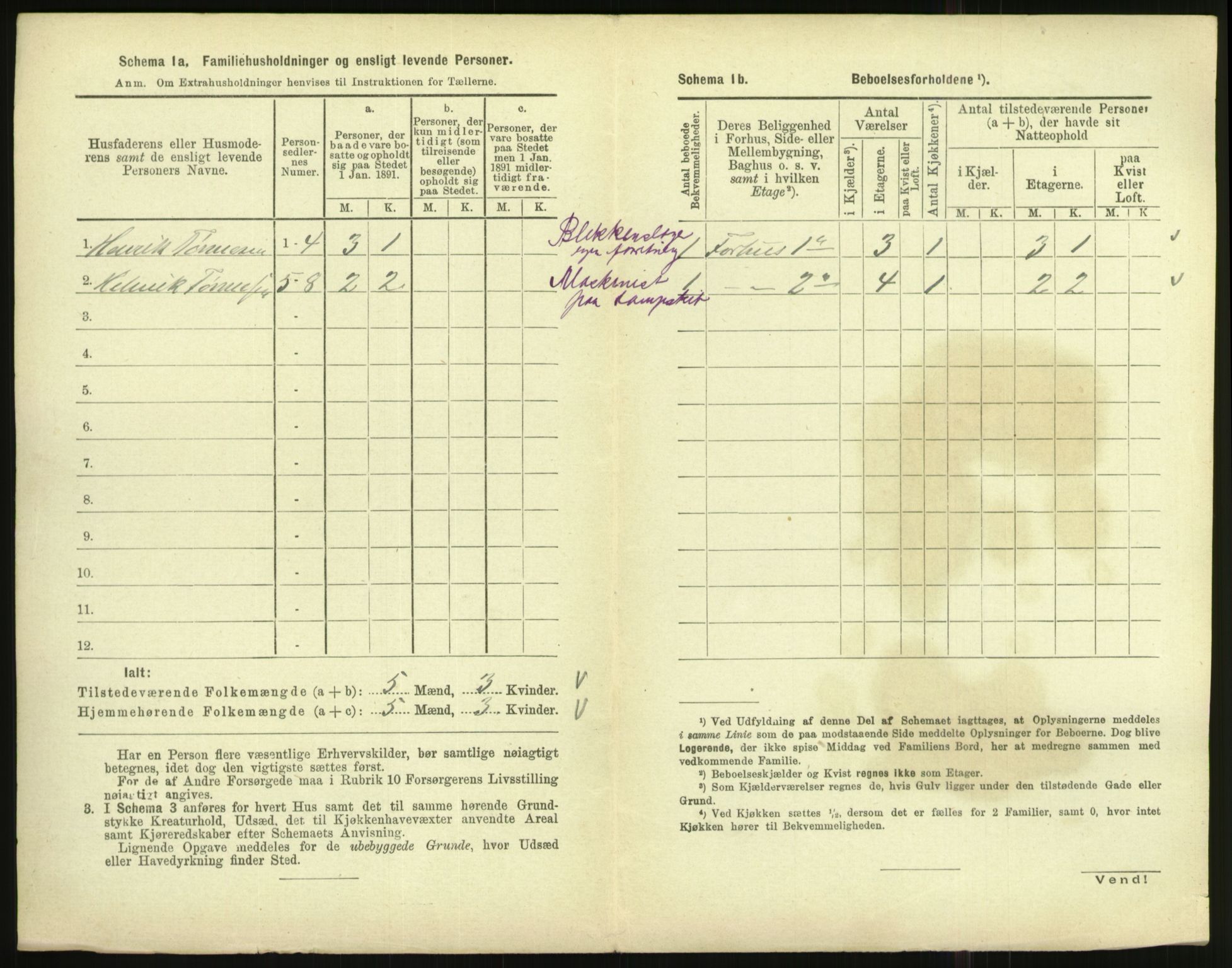 RA, 1891 census for 1003 Farsund, 1891, p. 233