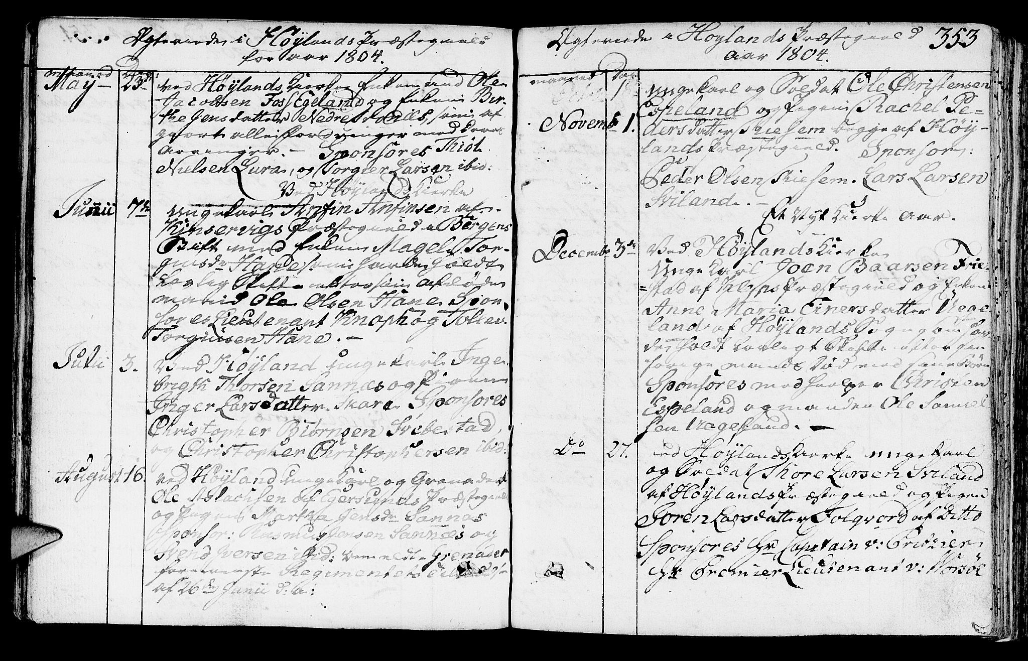 Høyland sokneprestkontor, SAST/A-101799/001/30BA/L0005: Parish register (official) no. A 5, 1804-1815, p. 353