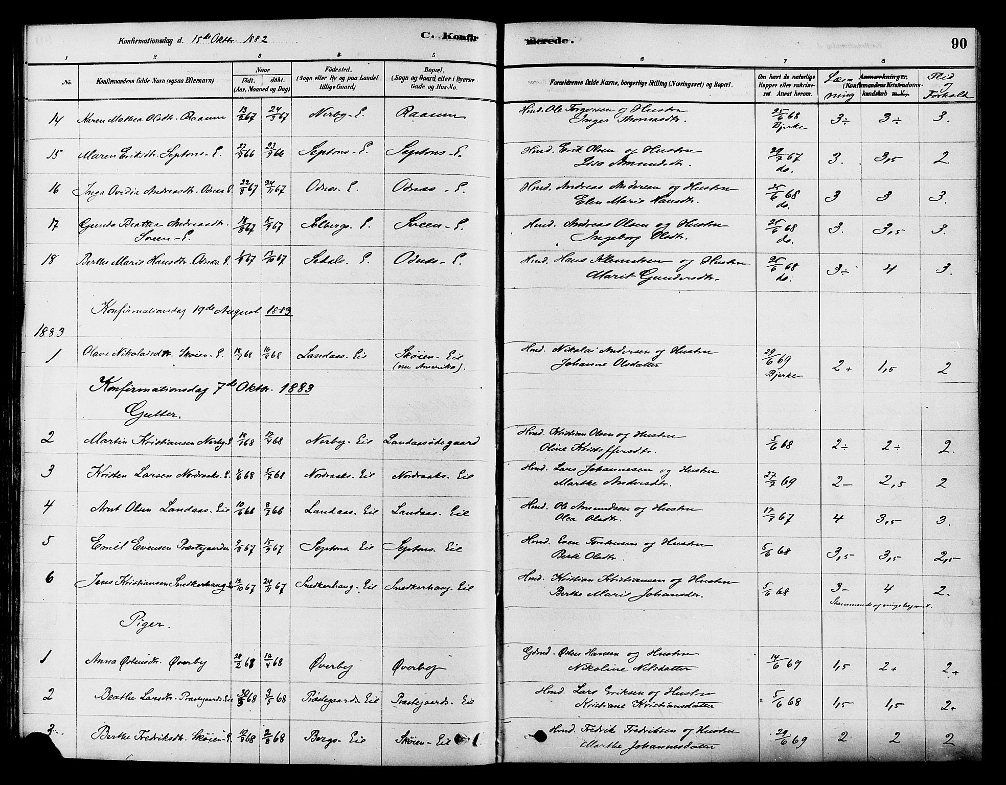 Søndre Land prestekontor, AV/SAH-PREST-122/K/L0002: Parish register (official) no. 2, 1878-1894, p. 90