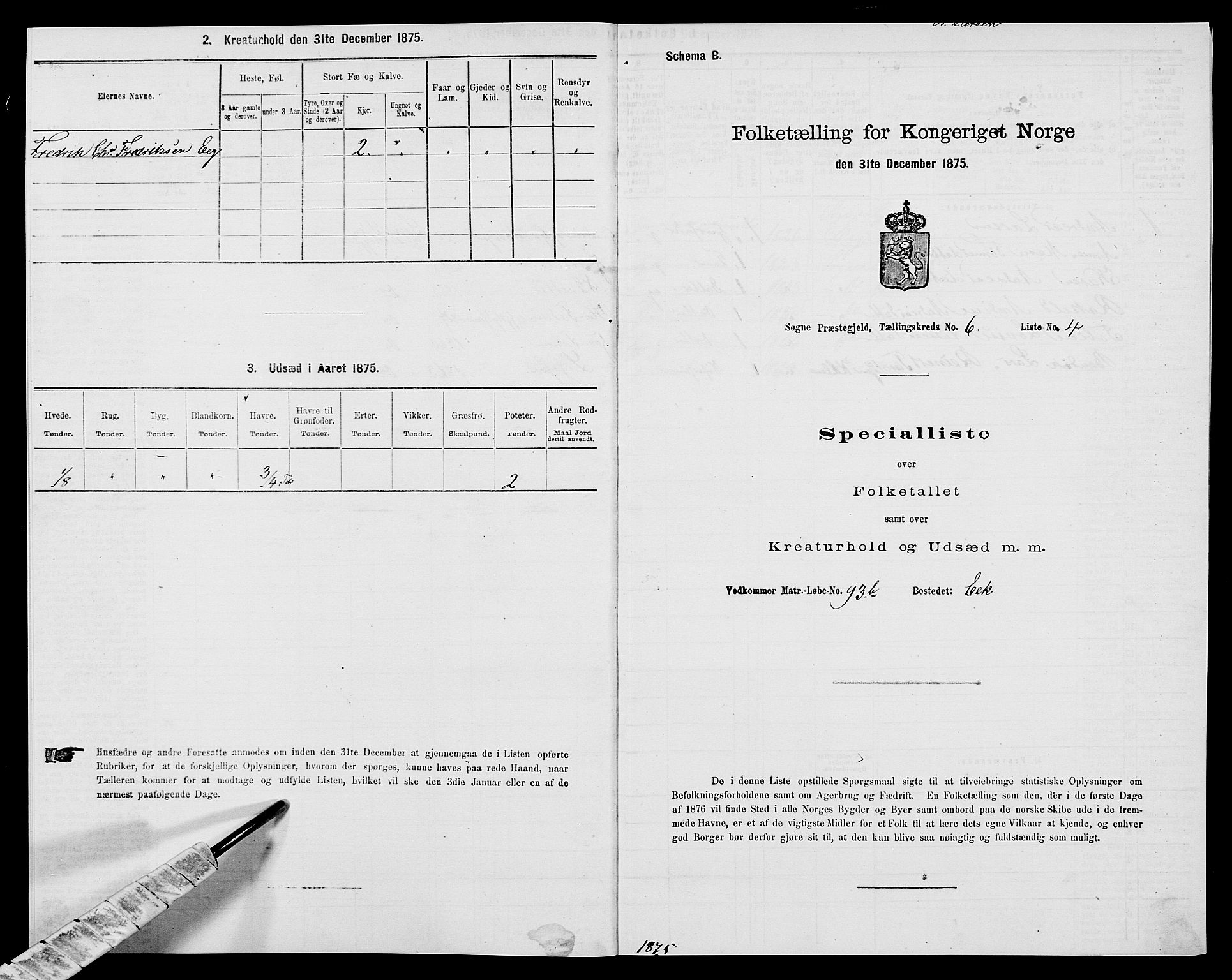 SAK, 1875 census for 1018P Søgne, 1875, p. 480