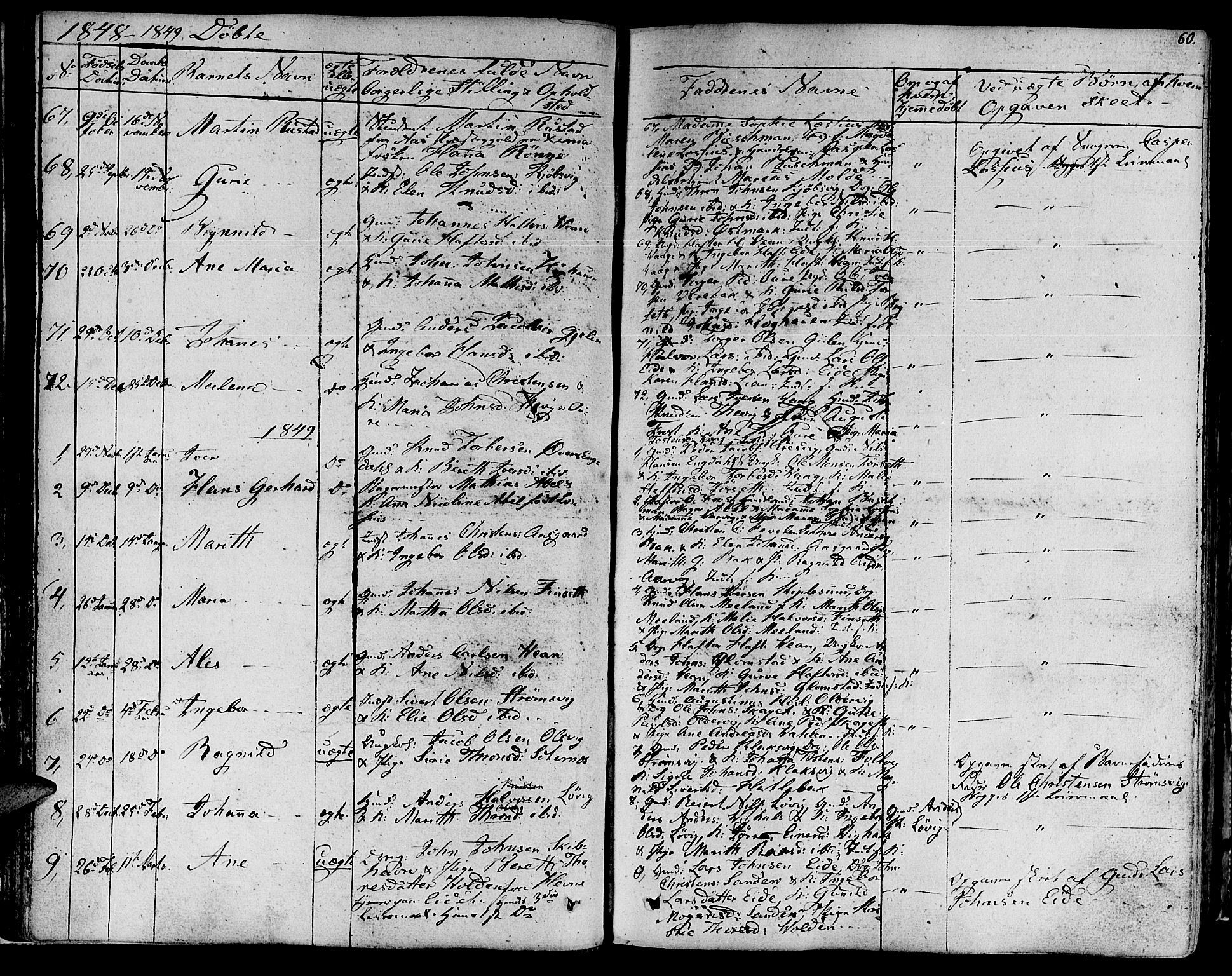 Ministerialprotokoller, klokkerbøker og fødselsregistre - Møre og Romsdal, SAT/A-1454/578/L0904: Parish register (official) no. 578A03, 1836-1858, p. 60