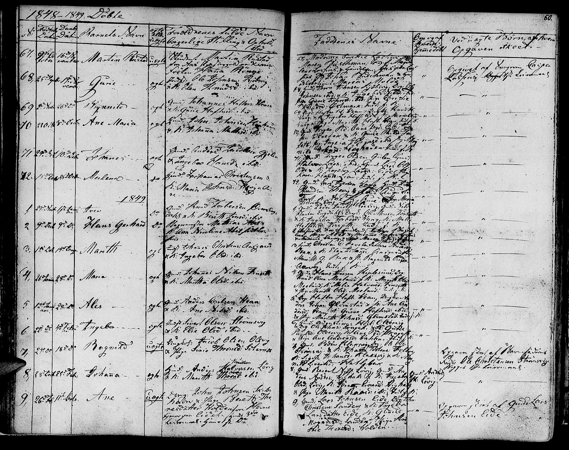 Ministerialprotokoller, klokkerbøker og fødselsregistre - Møre og Romsdal, AV/SAT-A-1454/578/L0904: Parish register (official) no. 578A03, 1836-1858, p. 60