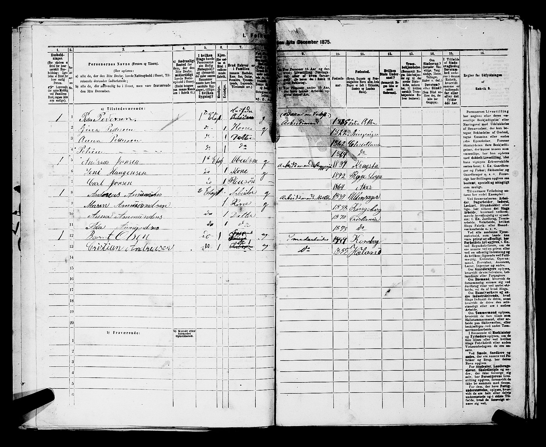 RA, 1875 census for 0301 Kristiania, 1875, p. 4139