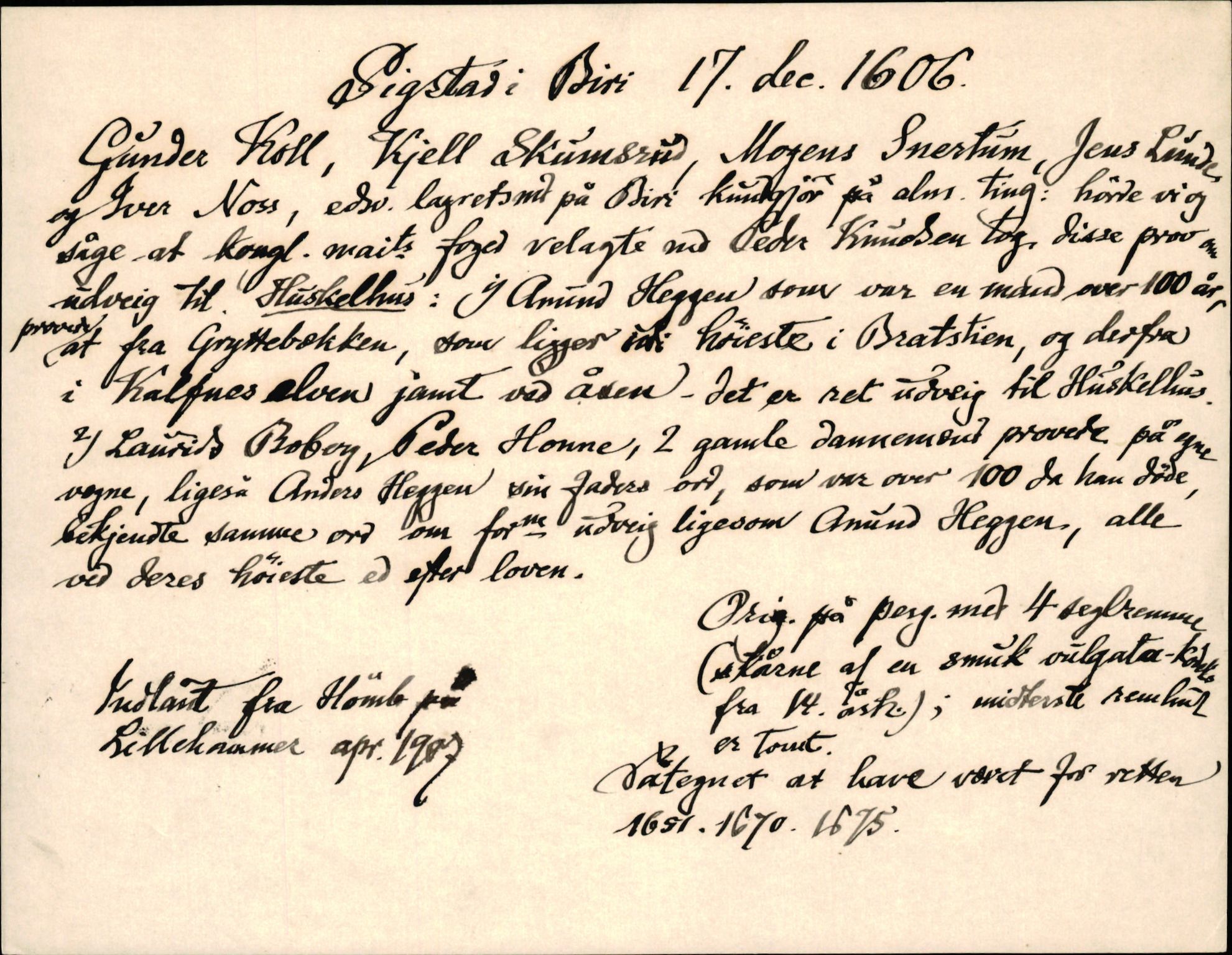 Riksarkivets diplomsamling, AV/RA-EA-5965/F35/F35d/L0002: Innlånte diplomer, seddelregister, 1592-1620, p. 465