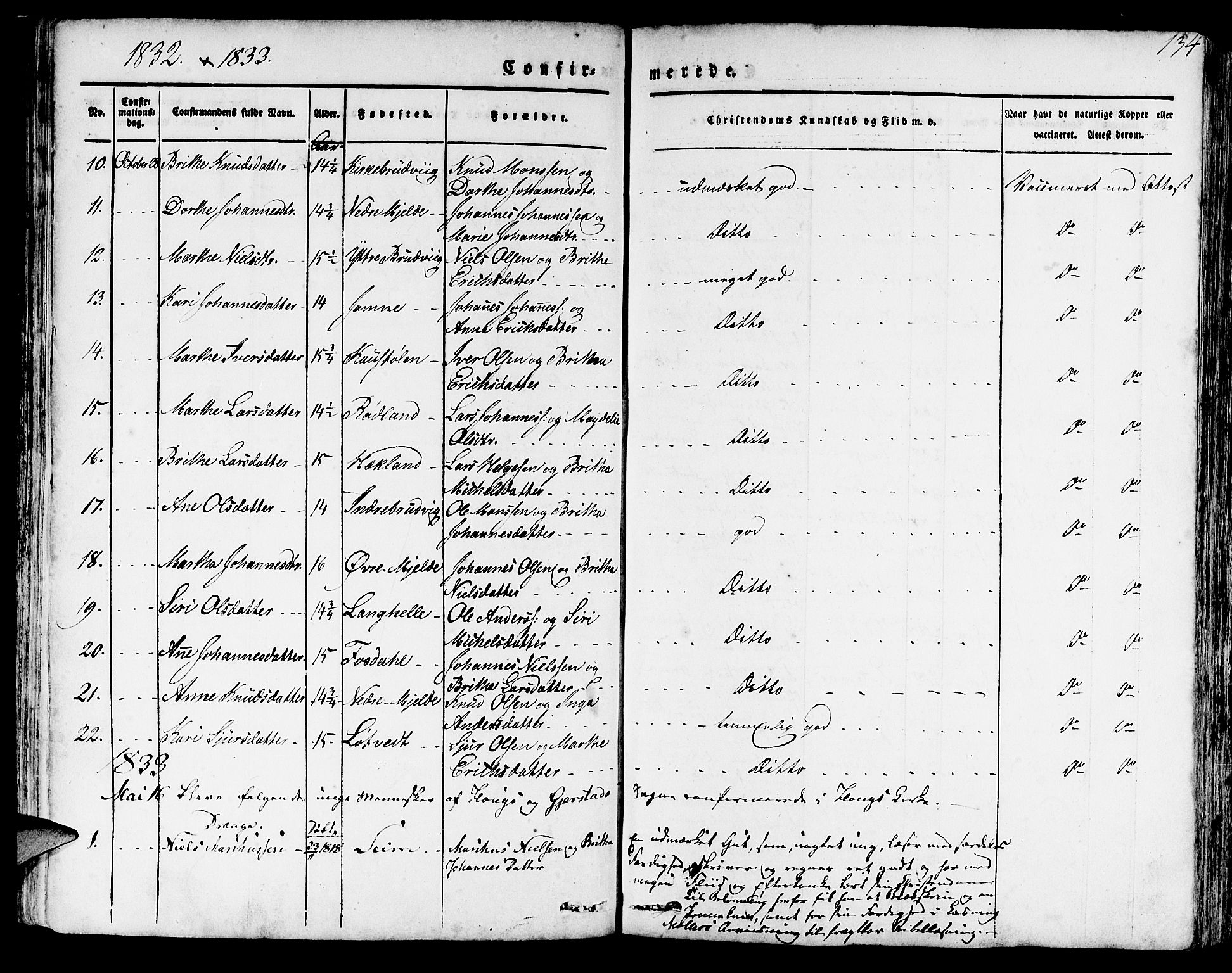 Haus sokneprestembete, AV/SAB-A-75601/H/Haa: Parish register (official) no. A 14, 1827-1838, p. 134