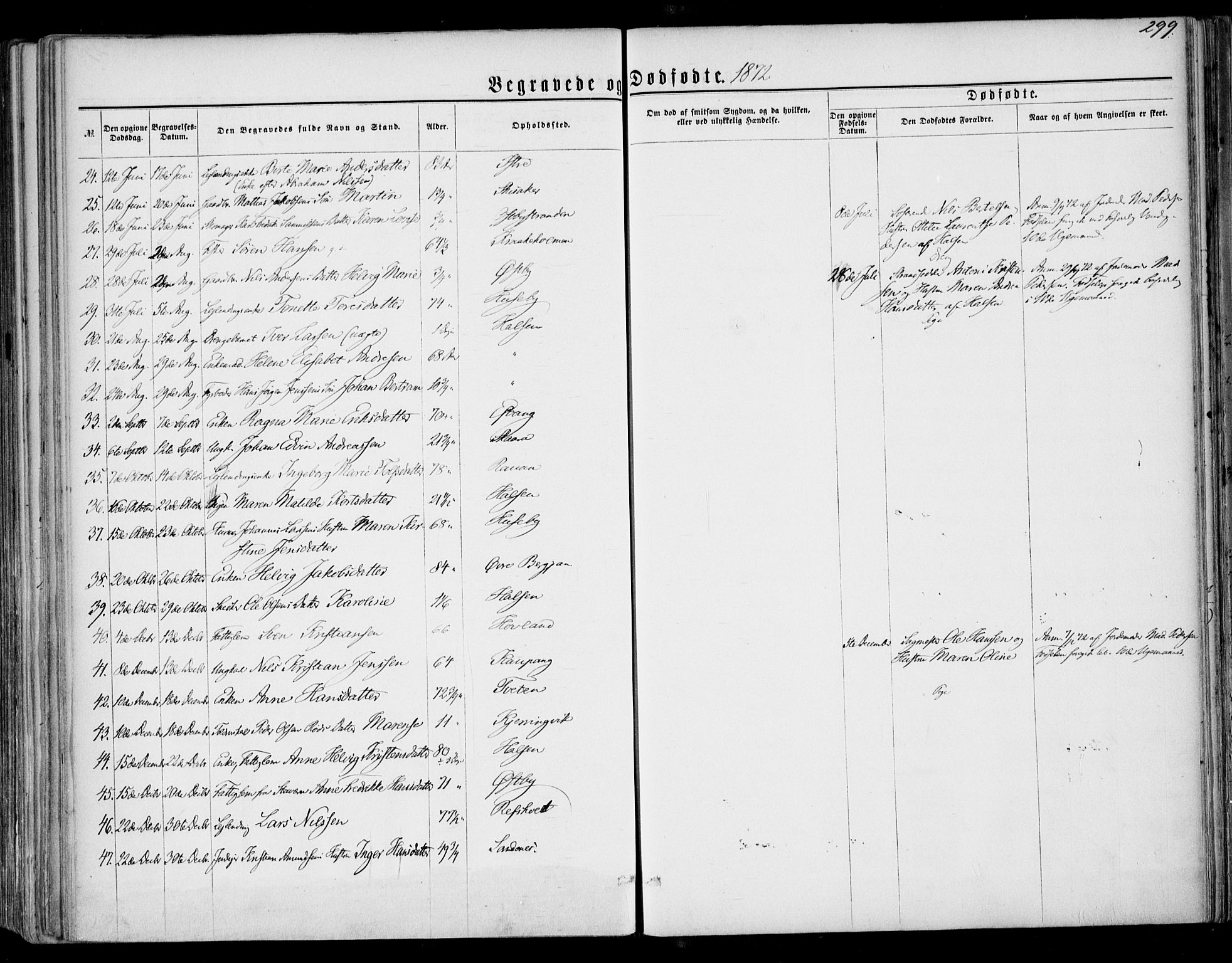 Tjølling kirkebøker, AV/SAKO-A-60/F/Fa/L0007: Parish register (official) no. 7, 1860-1876, p. 299