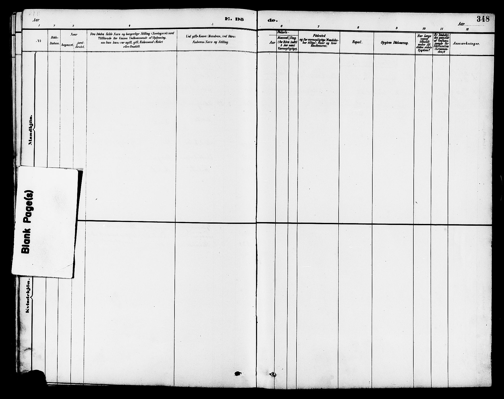 Avaldsnes sokneprestkontor, AV/SAST-A -101851/H/Ha/Hab/L0007: Parish register (copy) no. B 7, 1885-1909, p. 348