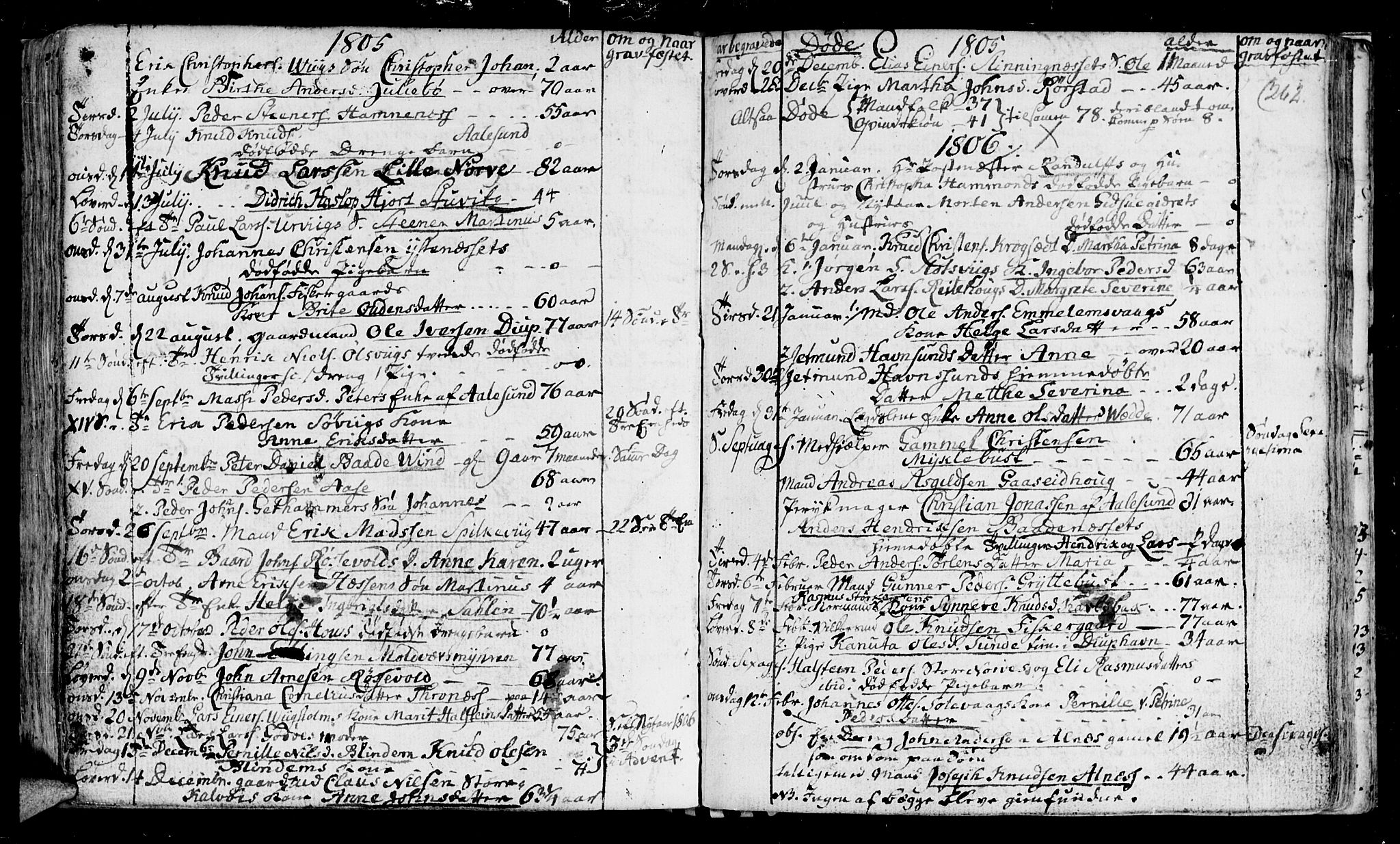 Ministerialprotokoller, klokkerbøker og fødselsregistre - Møre og Romsdal, AV/SAT-A-1454/528/L0394: Parish register (official) no. 528A05, 1801-1826, p. 262