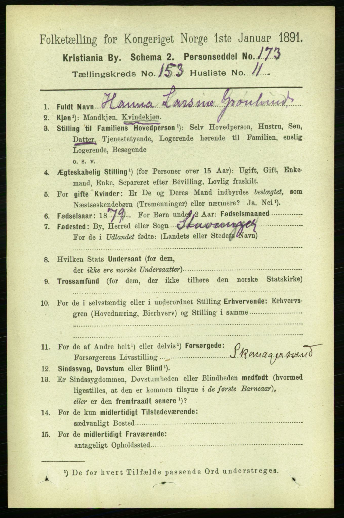 RA, 1891 census for 0301 Kristiania, 1891, p. 86625