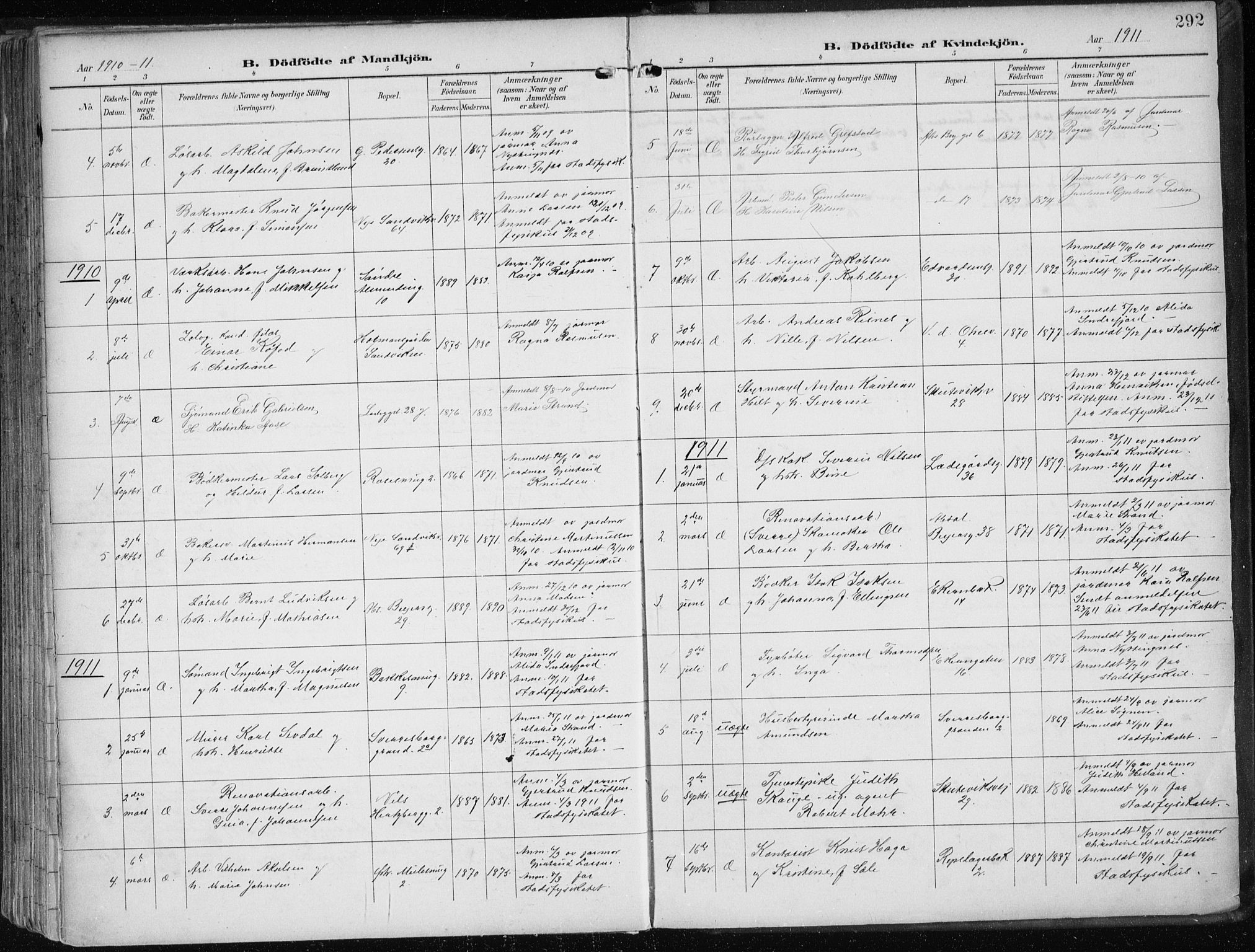 Sandviken Sokneprestembete, SAB/A-77601/H/Ha/L0006: Parish register (official) no. B 3, 1901-1912, p. 292