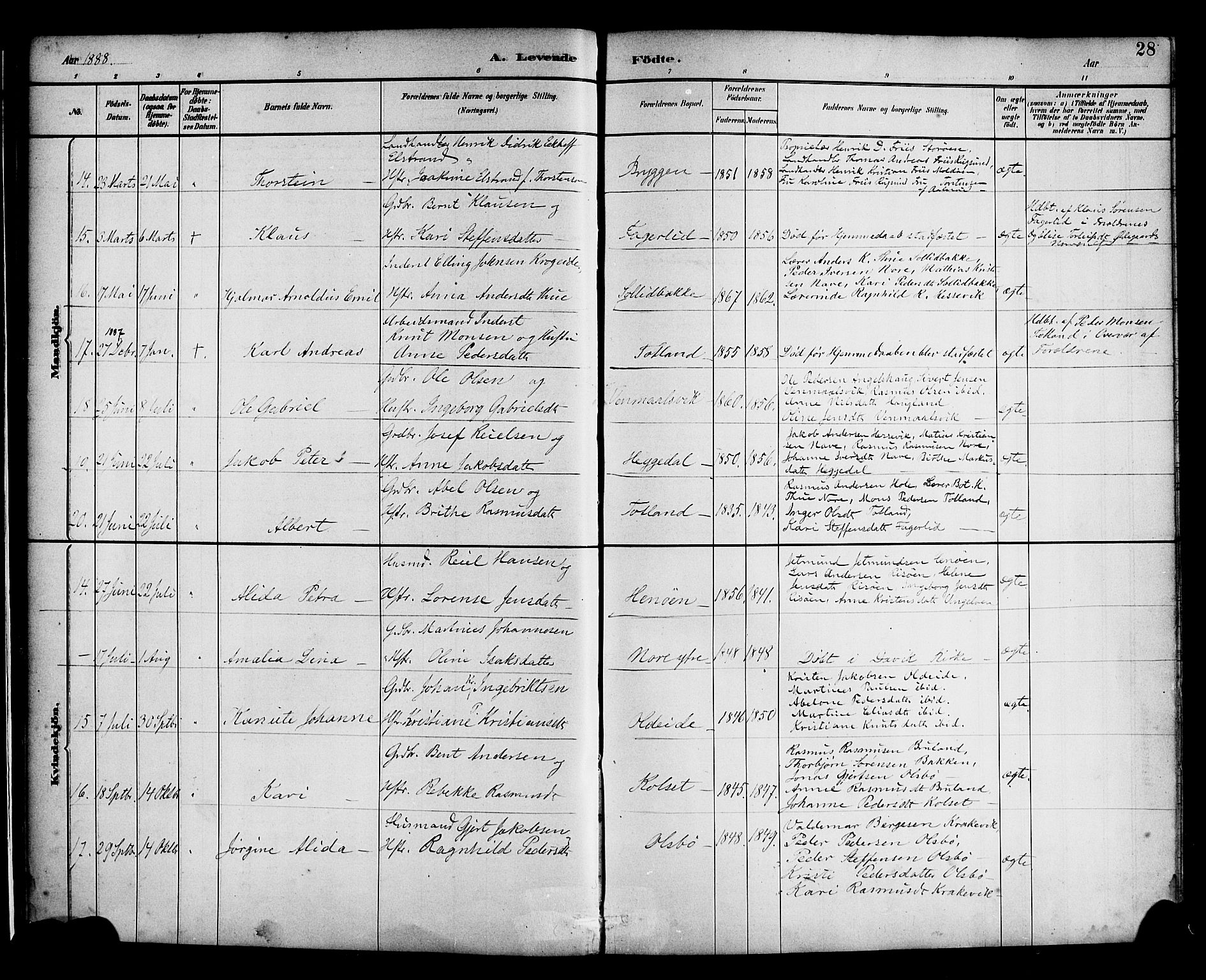 Davik sokneprestembete, SAB/A-79701/H/Haa/Haad/L0001: Parish register (official) no. D 1, 1882-1900, p. 28