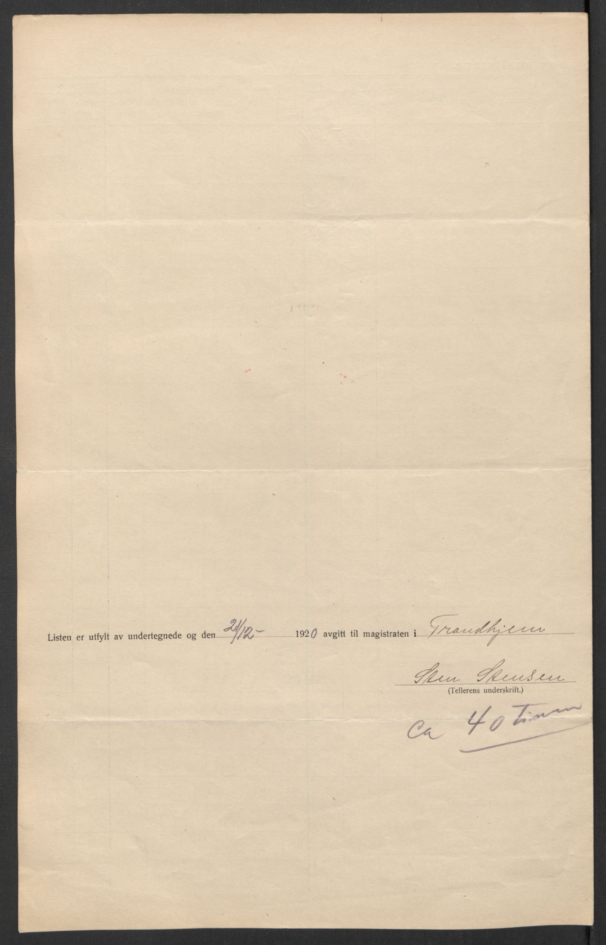 SAT, 1920 census for Trondheim, 1920, p. 103