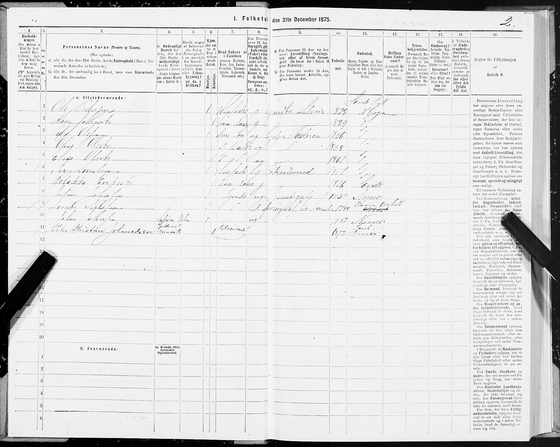 SAT, 1875 census for 1745L Namsos/Vemundvik og Sævik, 1875, p. 3002