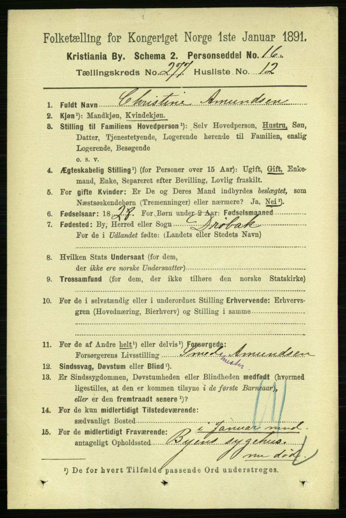 RA, 1891 census for 0301 Kristiania, 1891, p. 168287