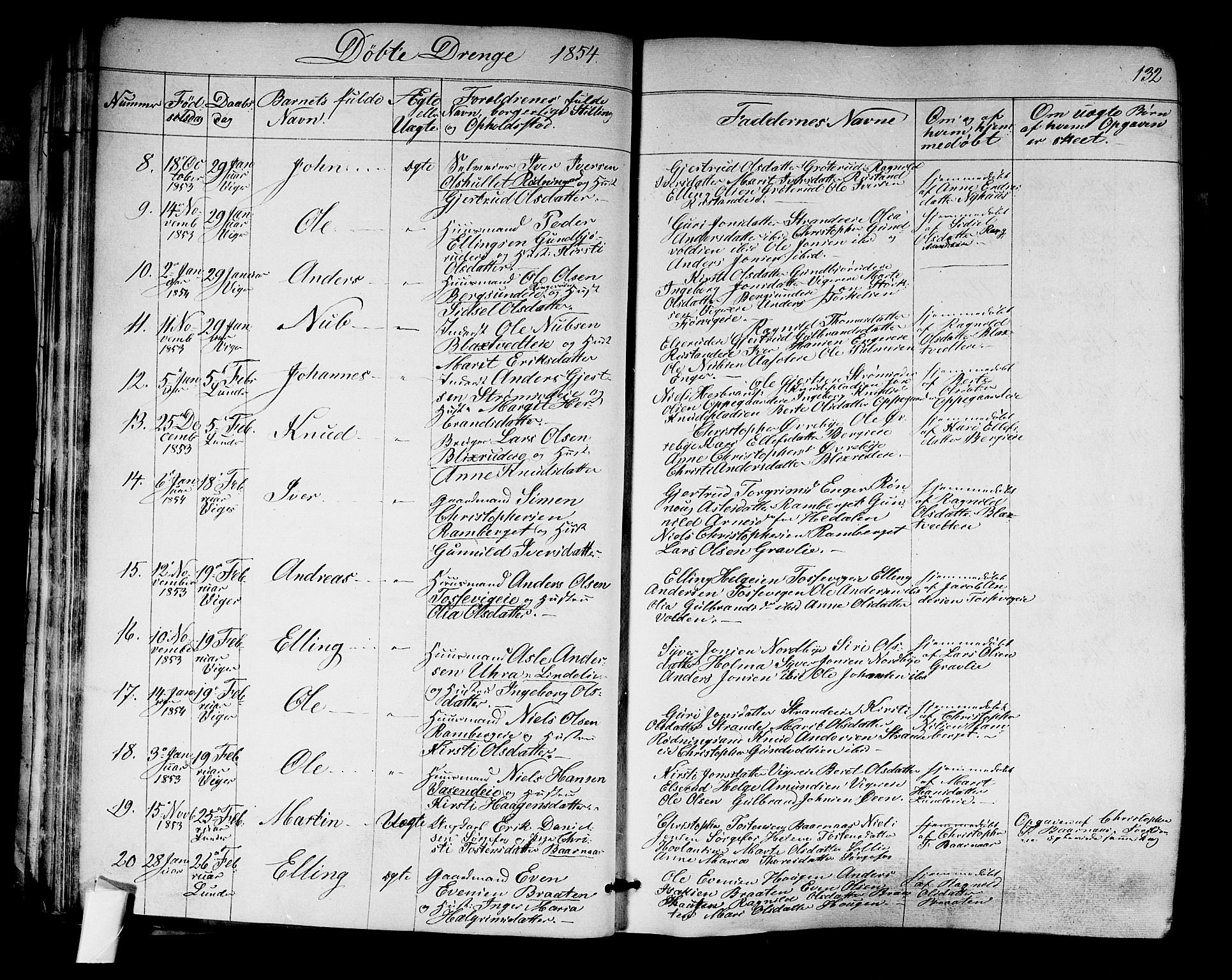 Norderhov kirkebøker, AV/SAKO-A-237/F/Fa/L0011: Parish register (official) no. 11, 1847-1856, p. 132