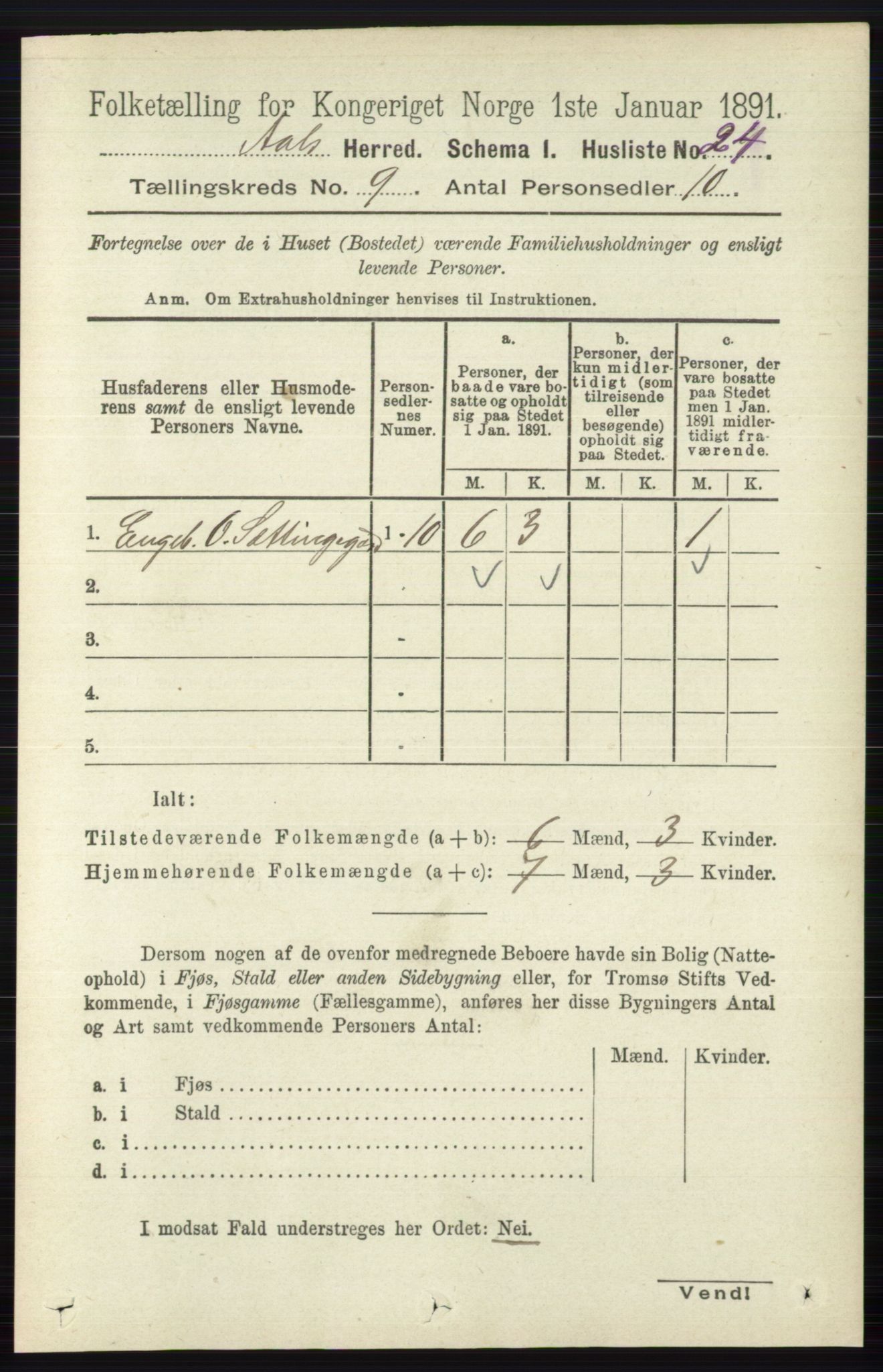 RA, 1891 census for 0619 Ål, 1891, p. 2470