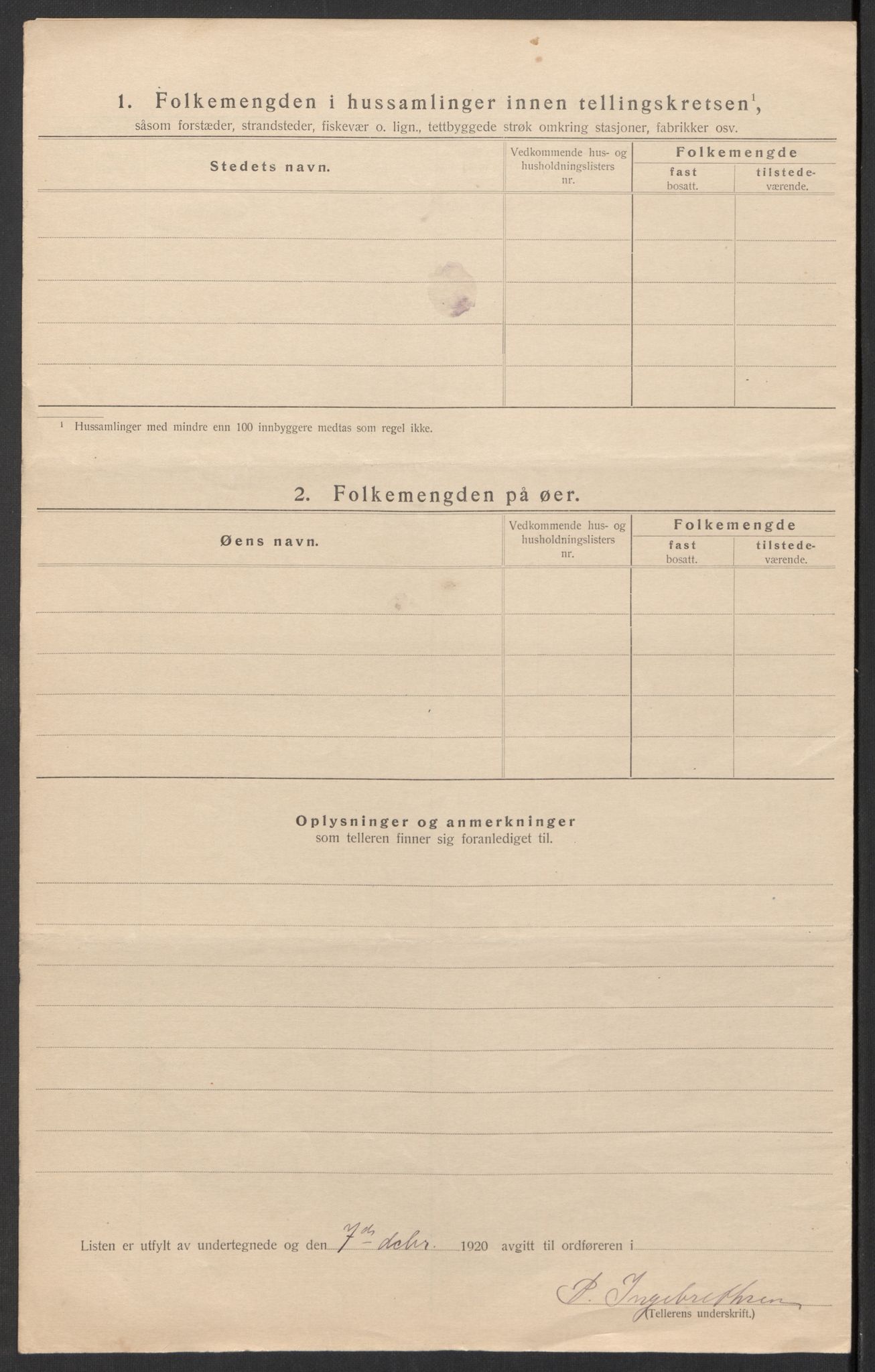 SAK, 1920 census for Lista, 1920, p. 14