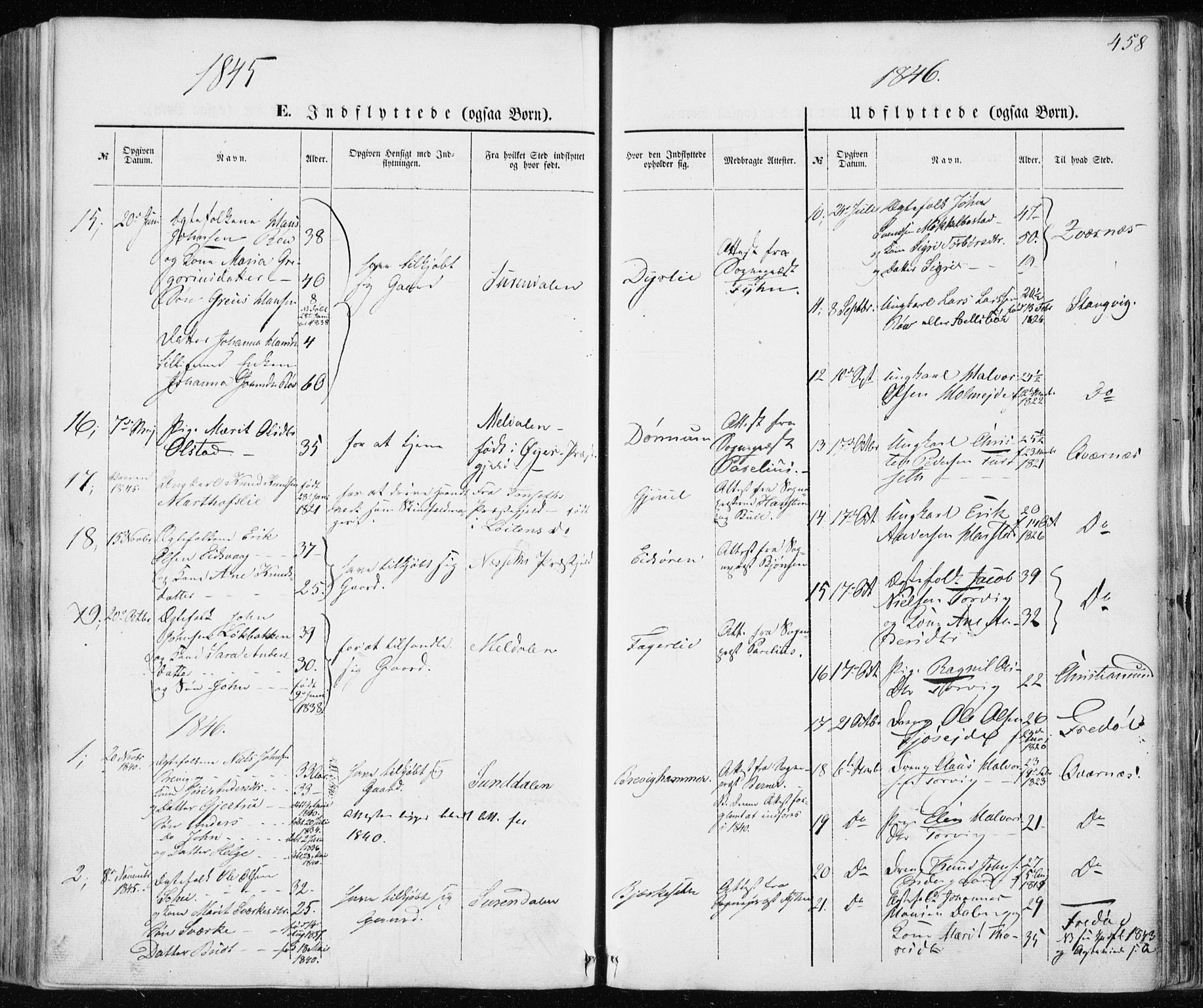 Ministerialprotokoller, klokkerbøker og fødselsregistre - Møre og Romsdal, AV/SAT-A-1454/586/L0984: Parish register (official) no. 586A10, 1844-1856, p. 458