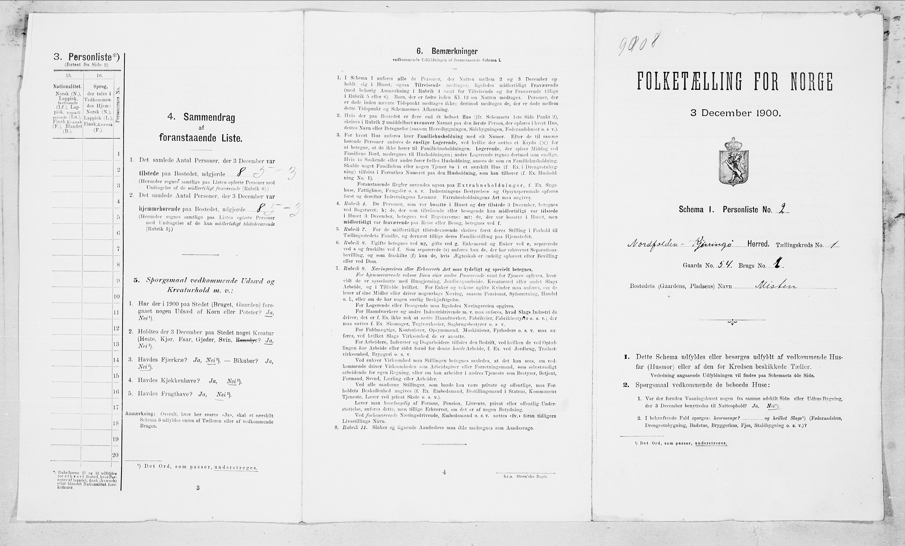 SAT, 1900 census for Nordfold-Kjerringøy, 1900, p. 20