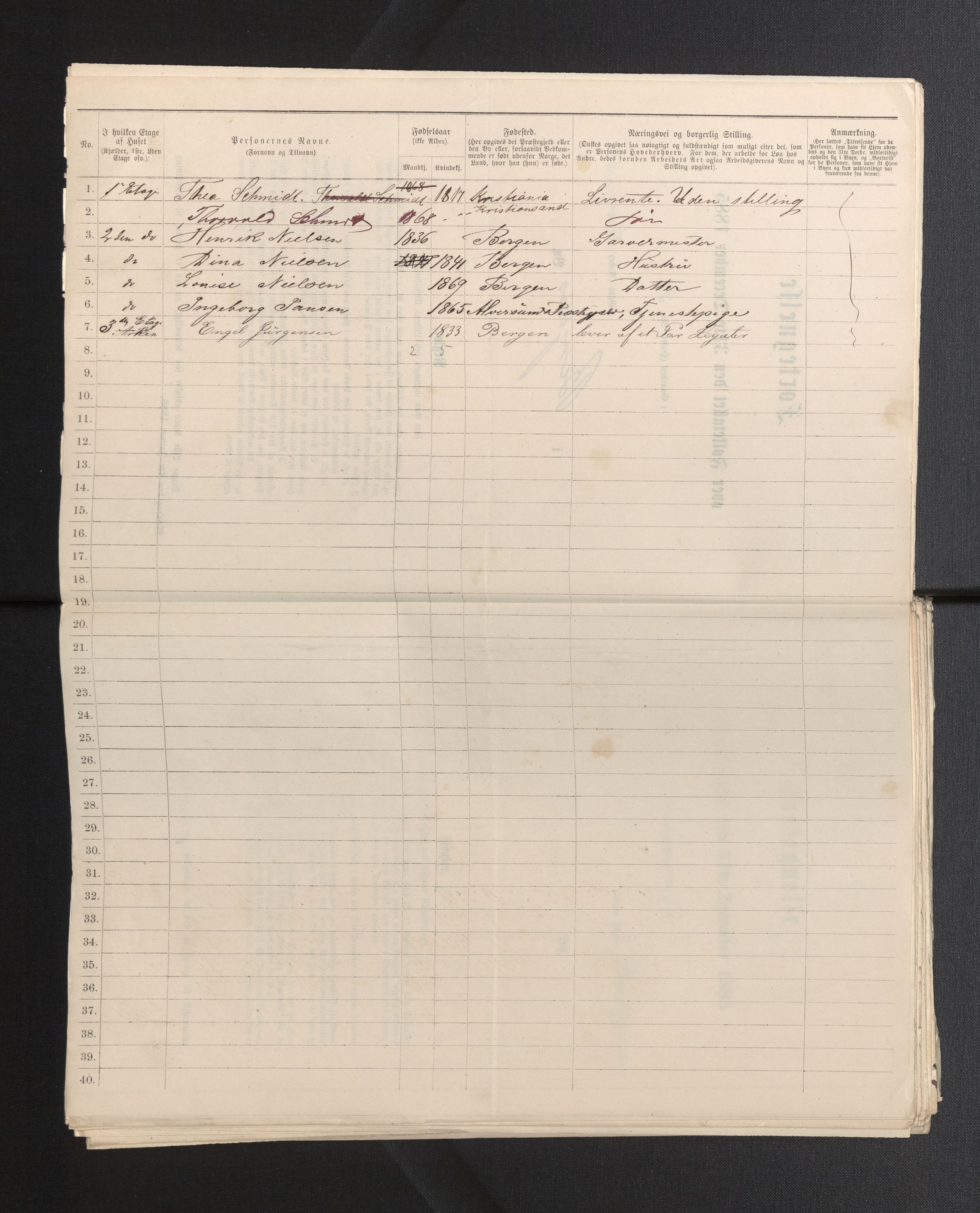 SAB, 1885 census for 1301 Bergen, 1885, p. 7175