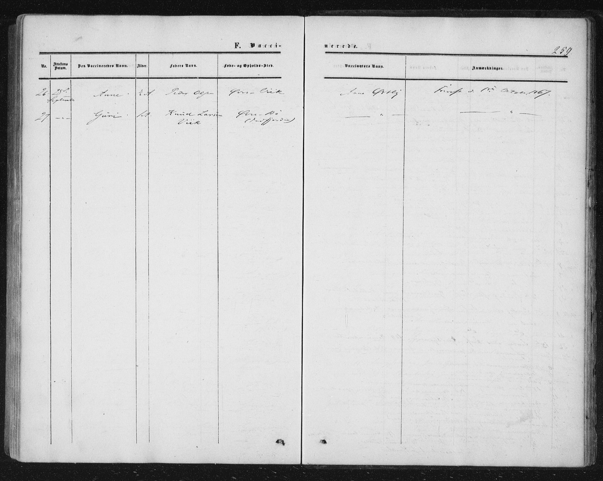 Ministerialprotokoller, klokkerbøker og fødselsregistre - Møre og Romsdal, AV/SAT-A-1454/543/L0562: Parish register (official) no. 543A02, 1854-1884, p. 259