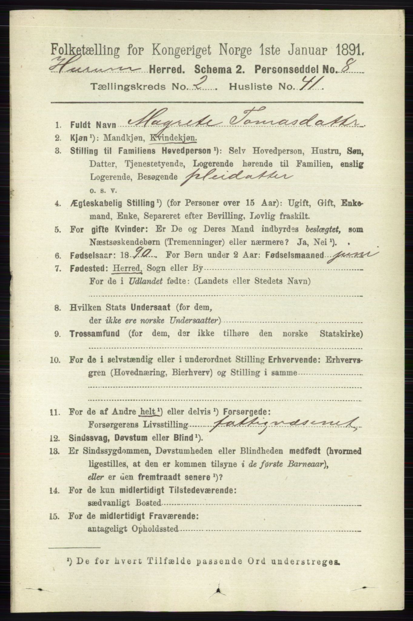 RA, 1891 census for 0628 Hurum, 1891, p. 728