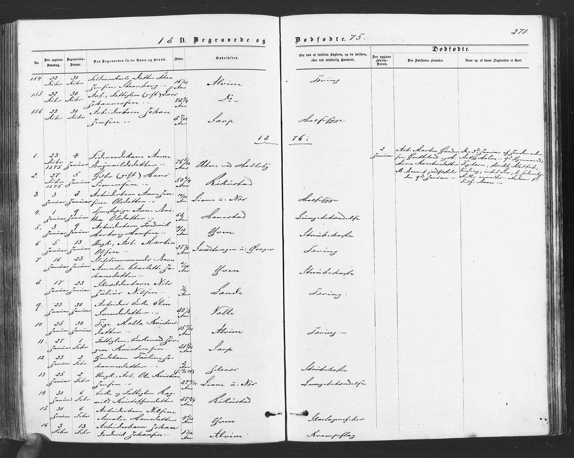 Tune prestekontor Kirkebøker, SAO/A-2007/F/Fa/L0016: Parish register (official) no. 16, 1874-1877, p. 270