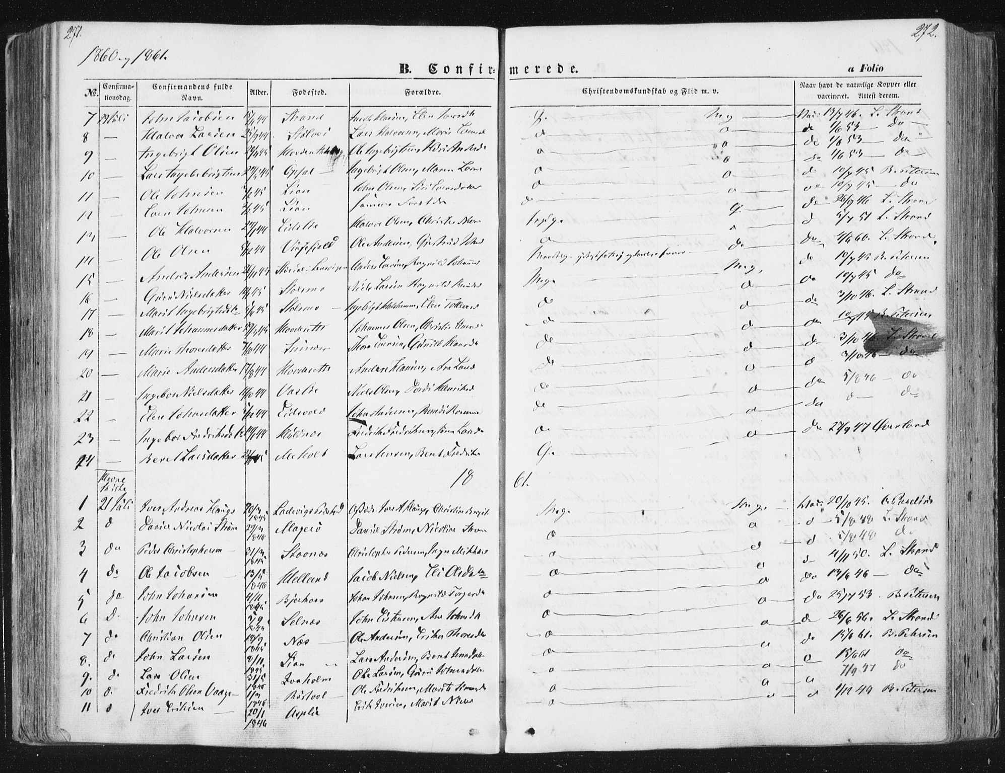 Ministerialprotokoller, klokkerbøker og fødselsregistre - Sør-Trøndelag, SAT/A-1456/630/L0494: Parish register (official) no. 630A07, 1852-1868, p. 271-272