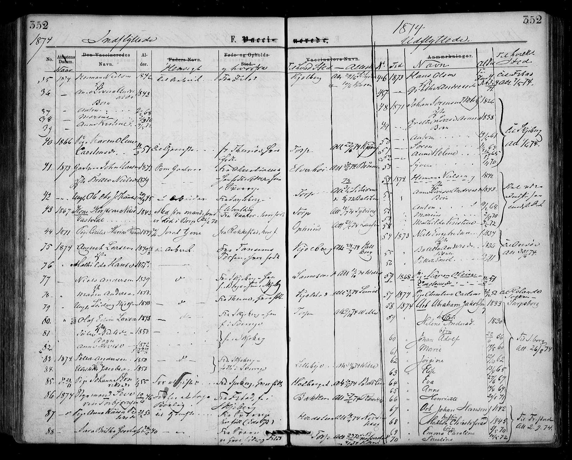 Borge prestekontor Kirkebøker, AV/SAO-A-10903/F/Fa/L0006: Parish register (official) no. I 6, 1861-1874, p. 352