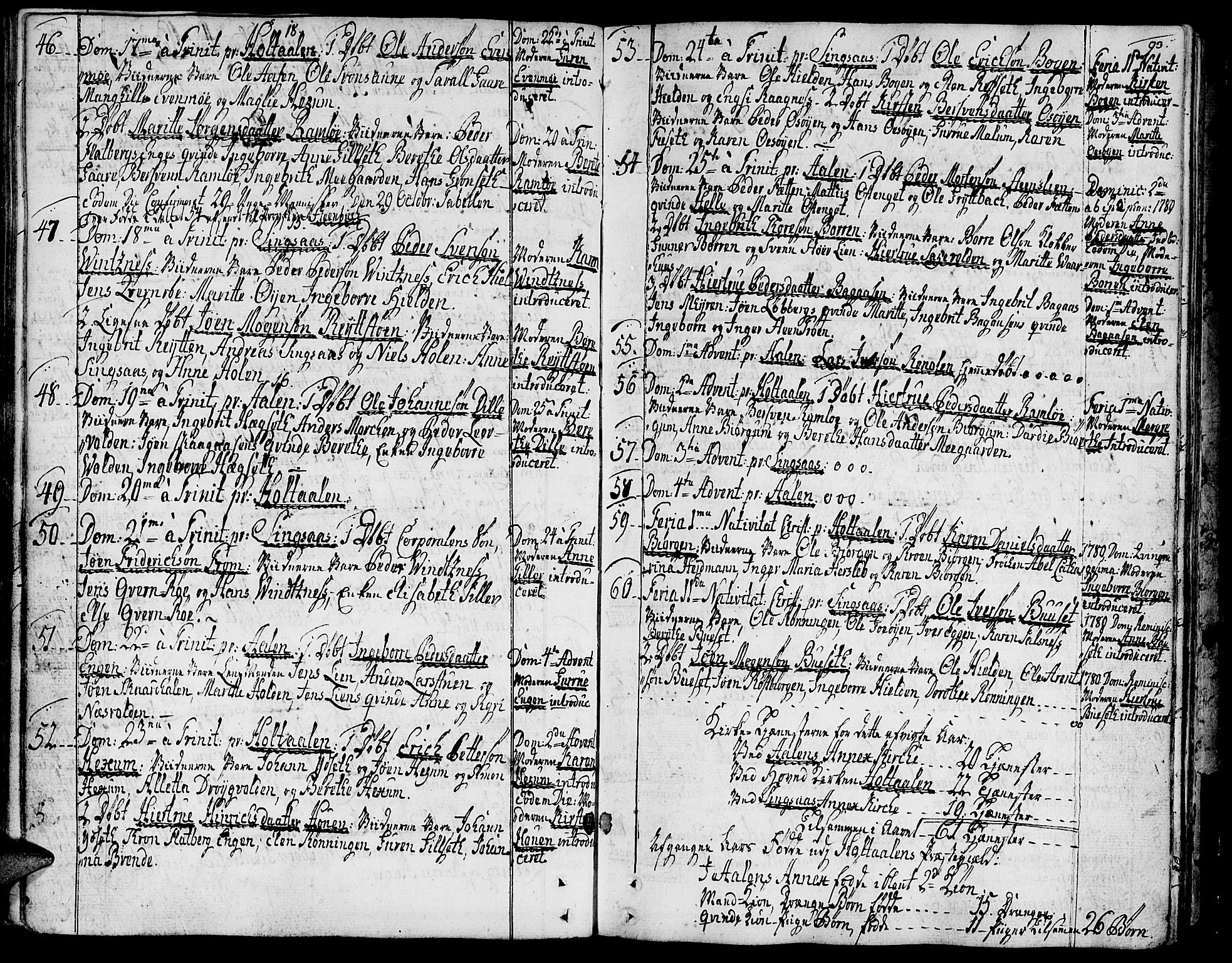 Ministerialprotokoller, klokkerbøker og fødselsregistre - Sør-Trøndelag, SAT/A-1456/685/L0952: Parish register (official) no. 685A01, 1745-1804, p. 93