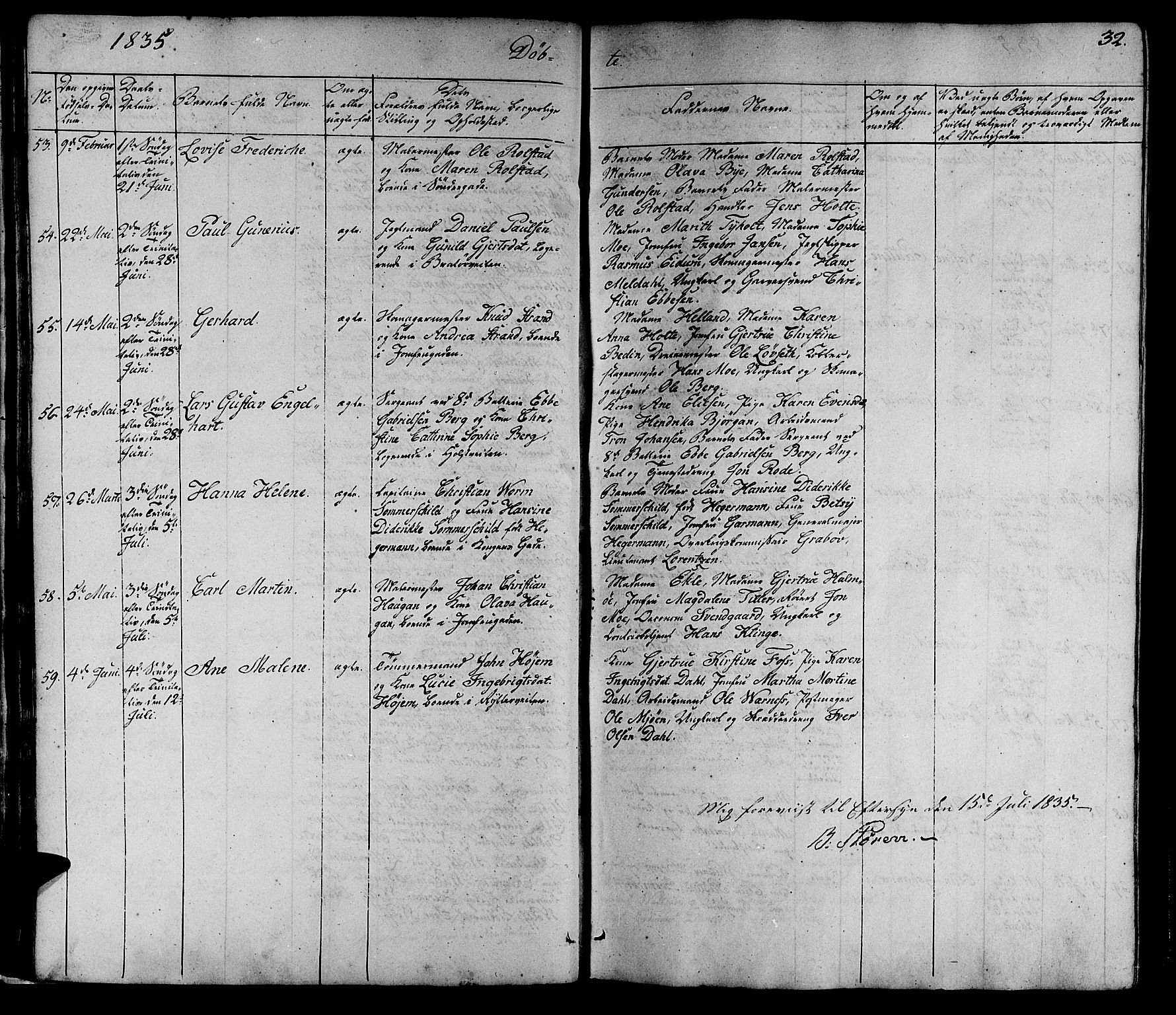 Ministerialprotokoller, klokkerbøker og fødselsregistre - Sør-Trøndelag, SAT/A-1456/602/L0136: Parish register (copy) no. 602C04, 1833-1845, p. 32