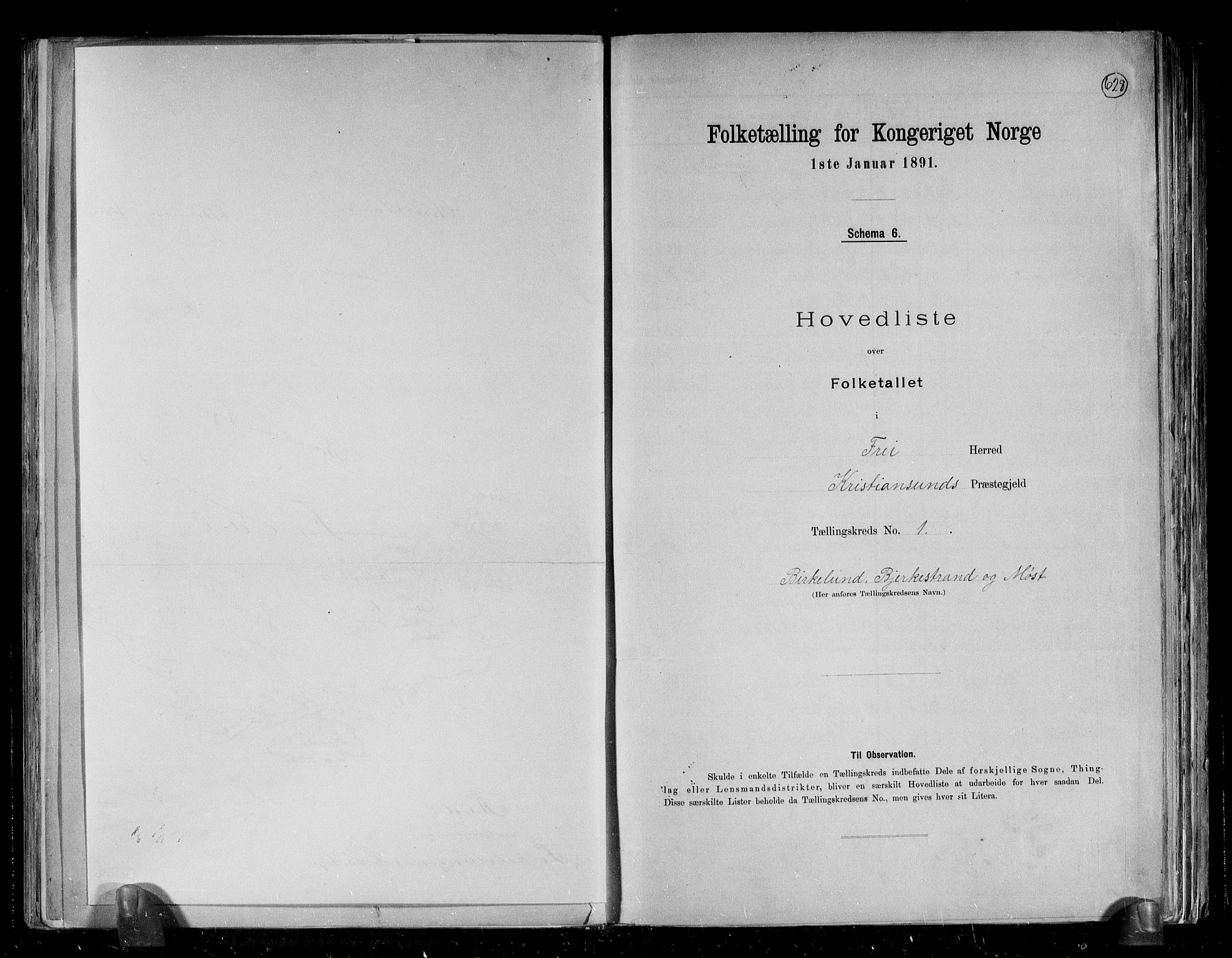 RA, 1891 census for 1556 Frei, 1891, p. 6