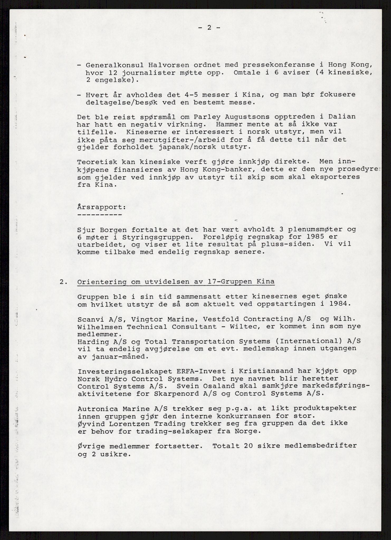 "17-Gruppen Kina", AV/RA-PA-1688/A/L0001: Møtereferater, 1979-1986, p. 253