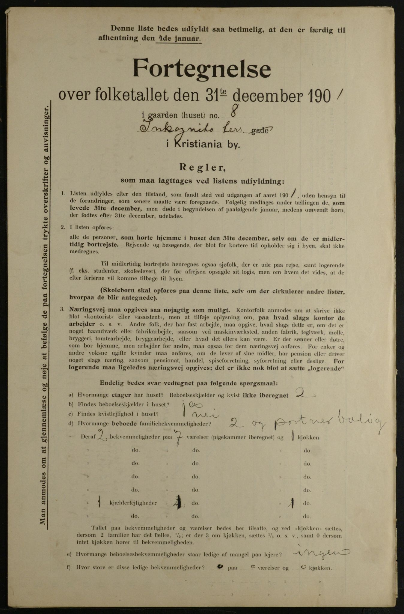 OBA, Municipal Census 1901 for Kristiania, 1901, p. 7017