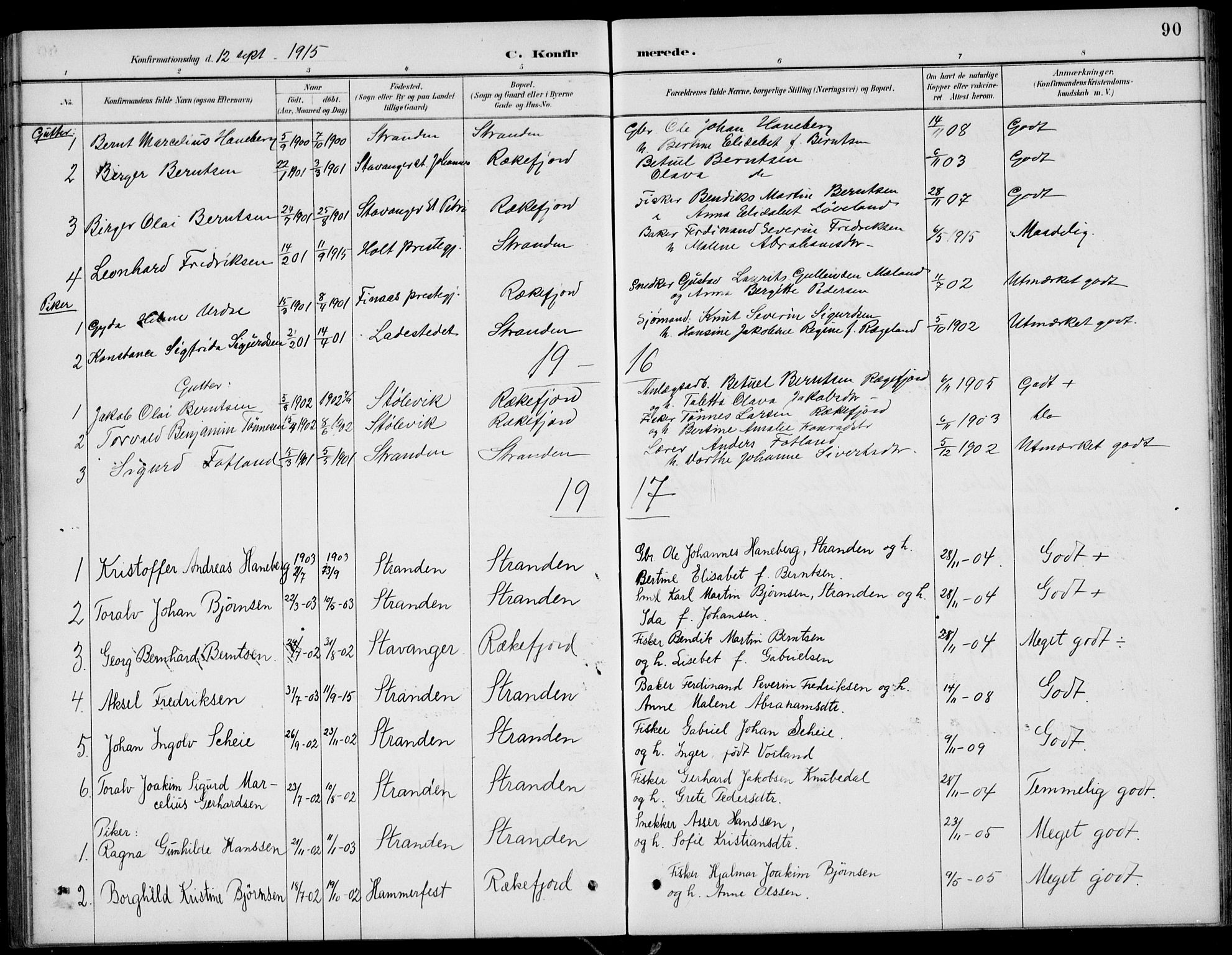 Sokndal sokneprestkontor, SAST/A-101808: Parish register (copy) no. B 5, 1887-1934, p. 90