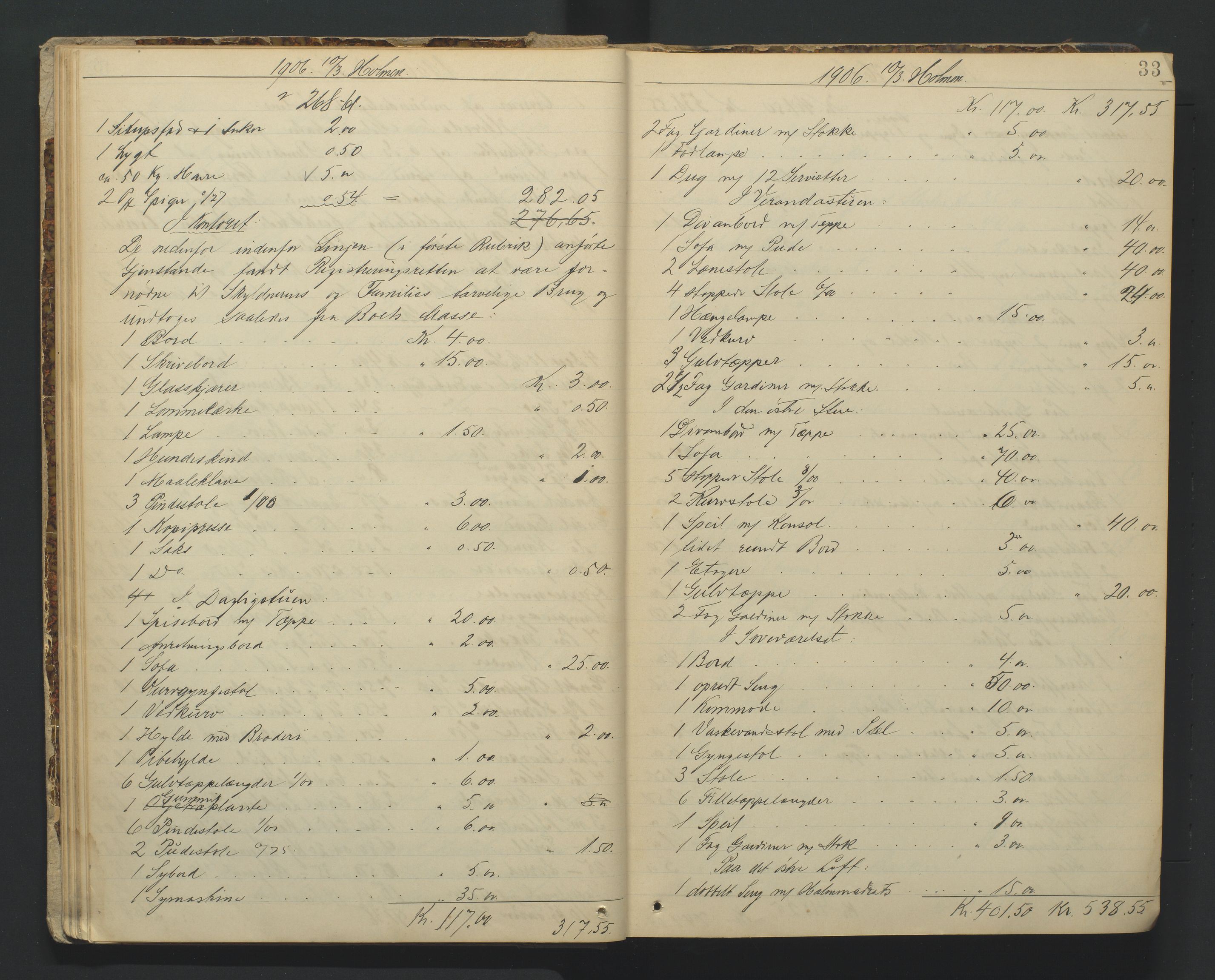 Torridal sorenskriveri, AV/SAK-1221-0012/H/Hc/L0012: Skifteregistreringsprotokoll Søgne og Greipstad lensmannsdistrikt nr. 2, 1903-1918, p. 33